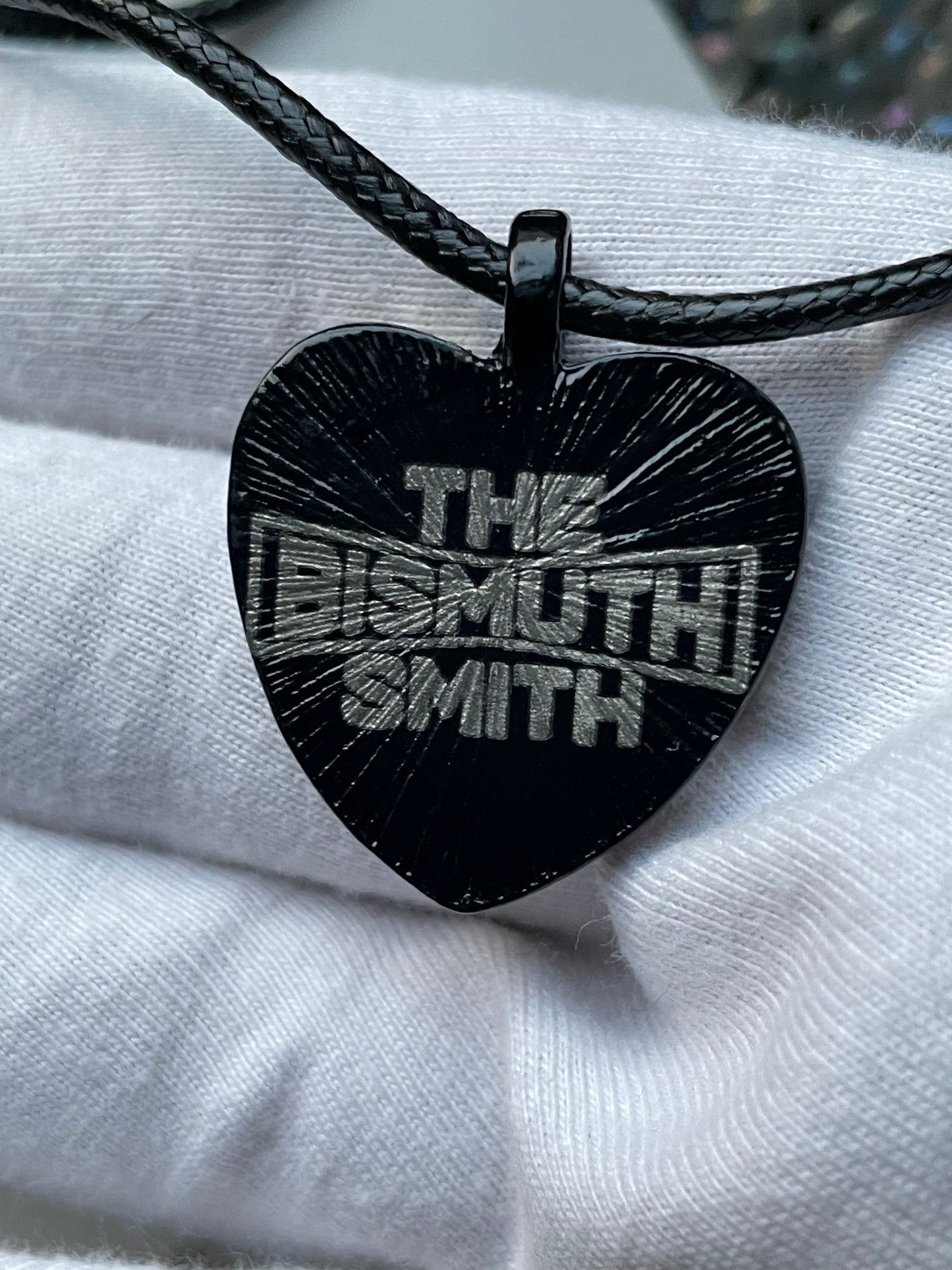 Lime Gold Bismuth Crystal Metal Art Cord Necklace HEART