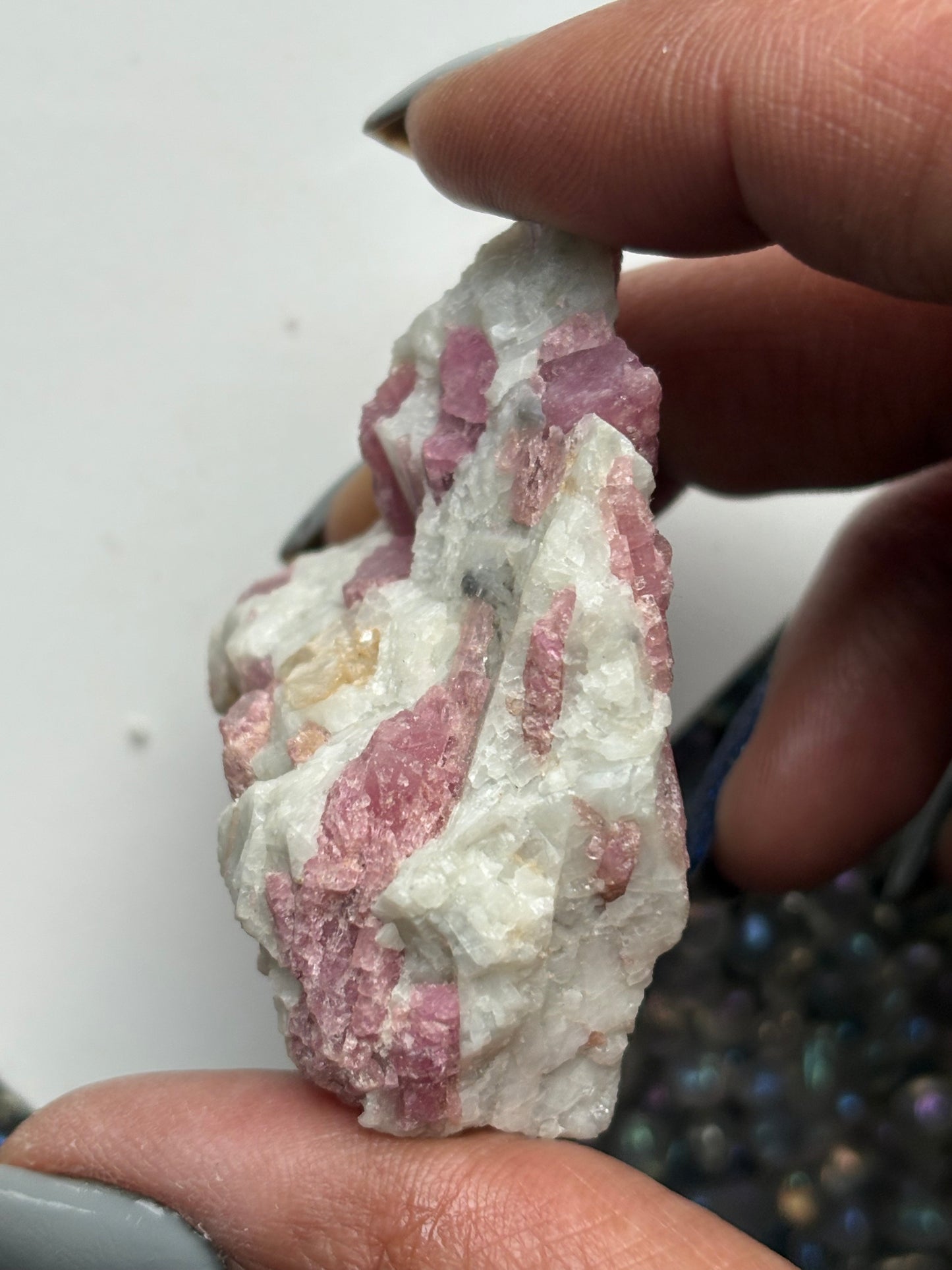 Pink Tourmaline Quartz Crystal Gemstone Rough Specimen (A)