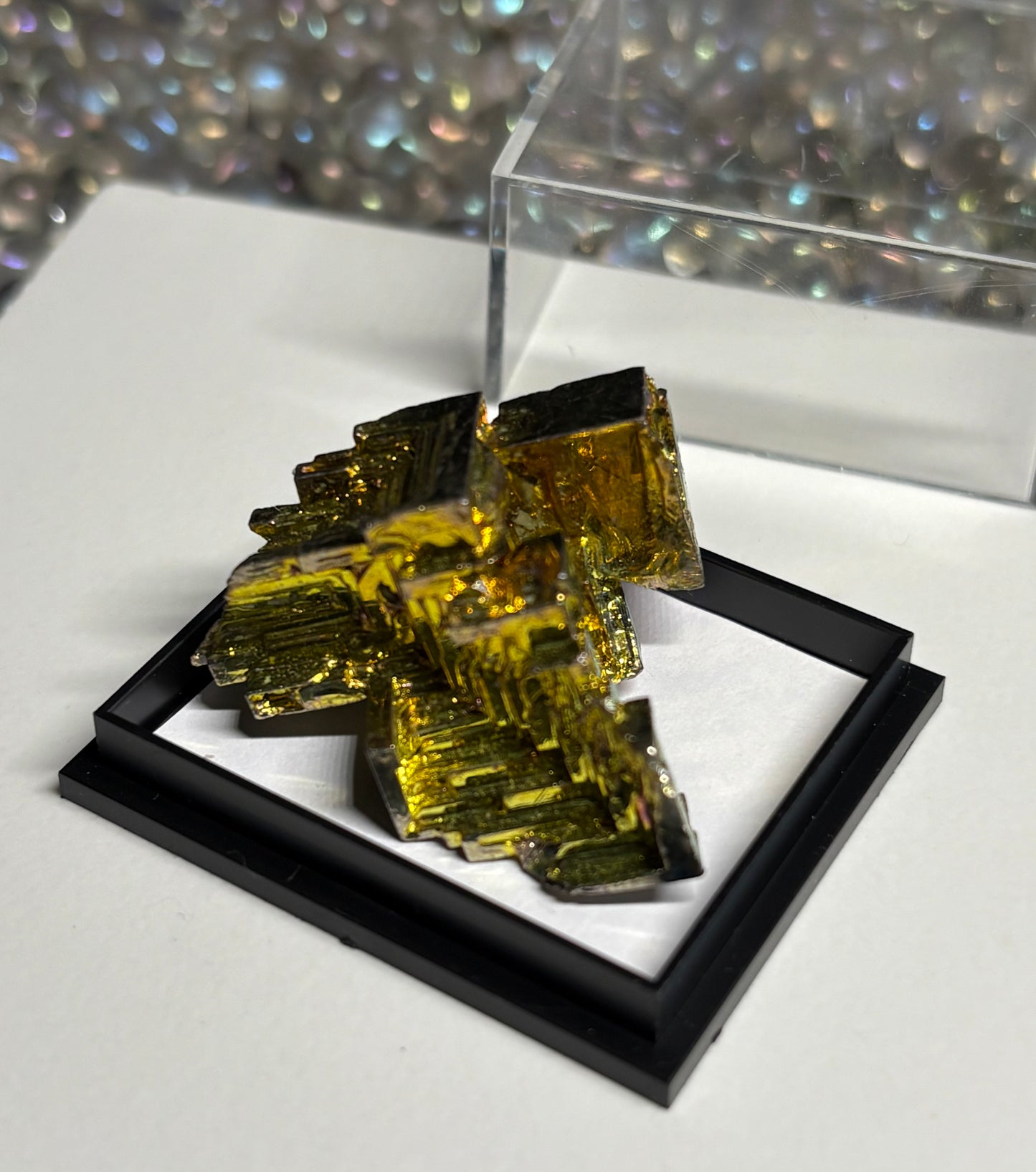 Gold Bismuth Mini Crystal Specimen Metal Art G2
