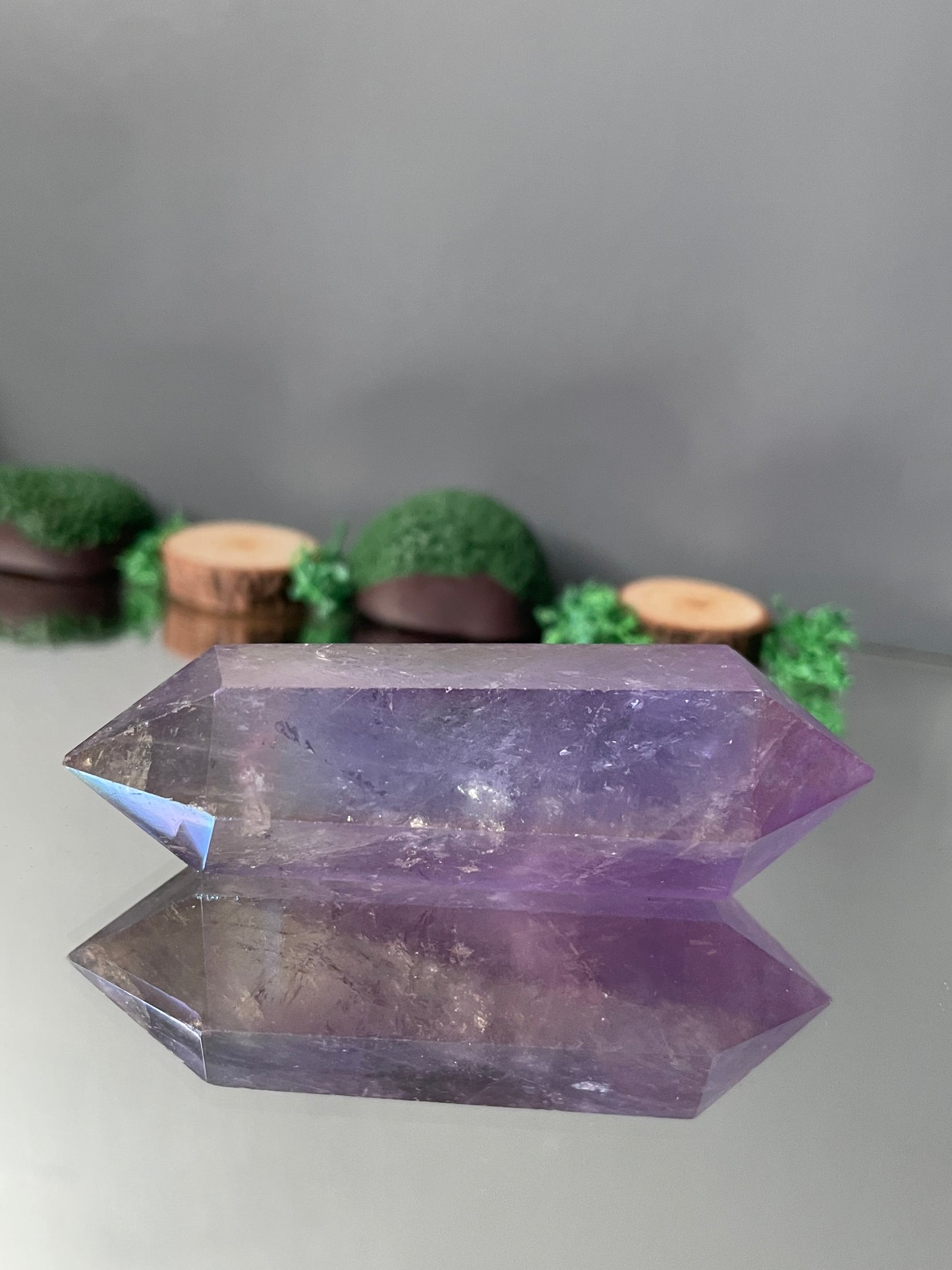 Amethyst Aura Gemstone Crystal Double Terminated Point - Small (2)