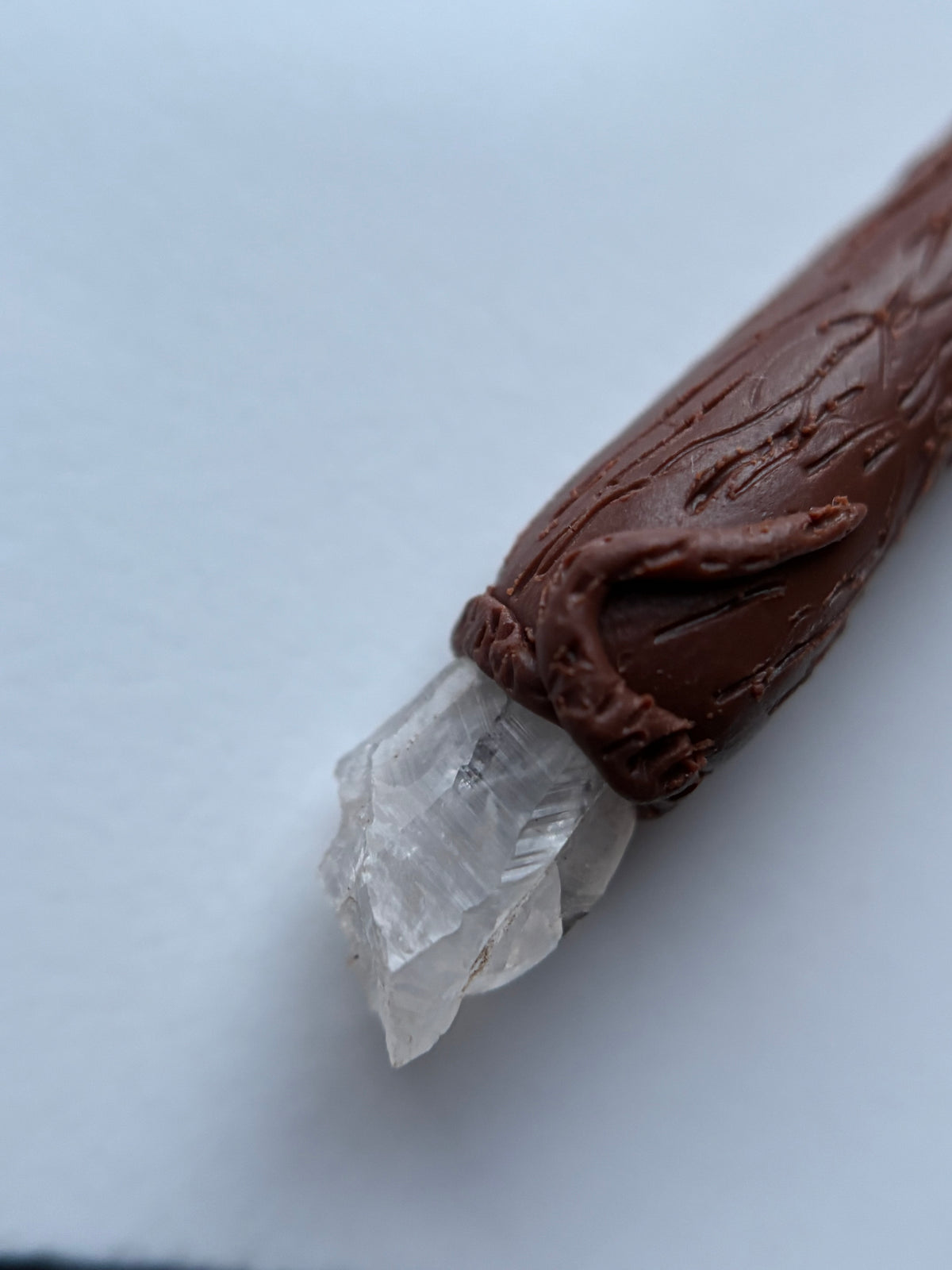 Scottish Quartz Crystal Gemstone Clay Wooden Wand Necklace (5)