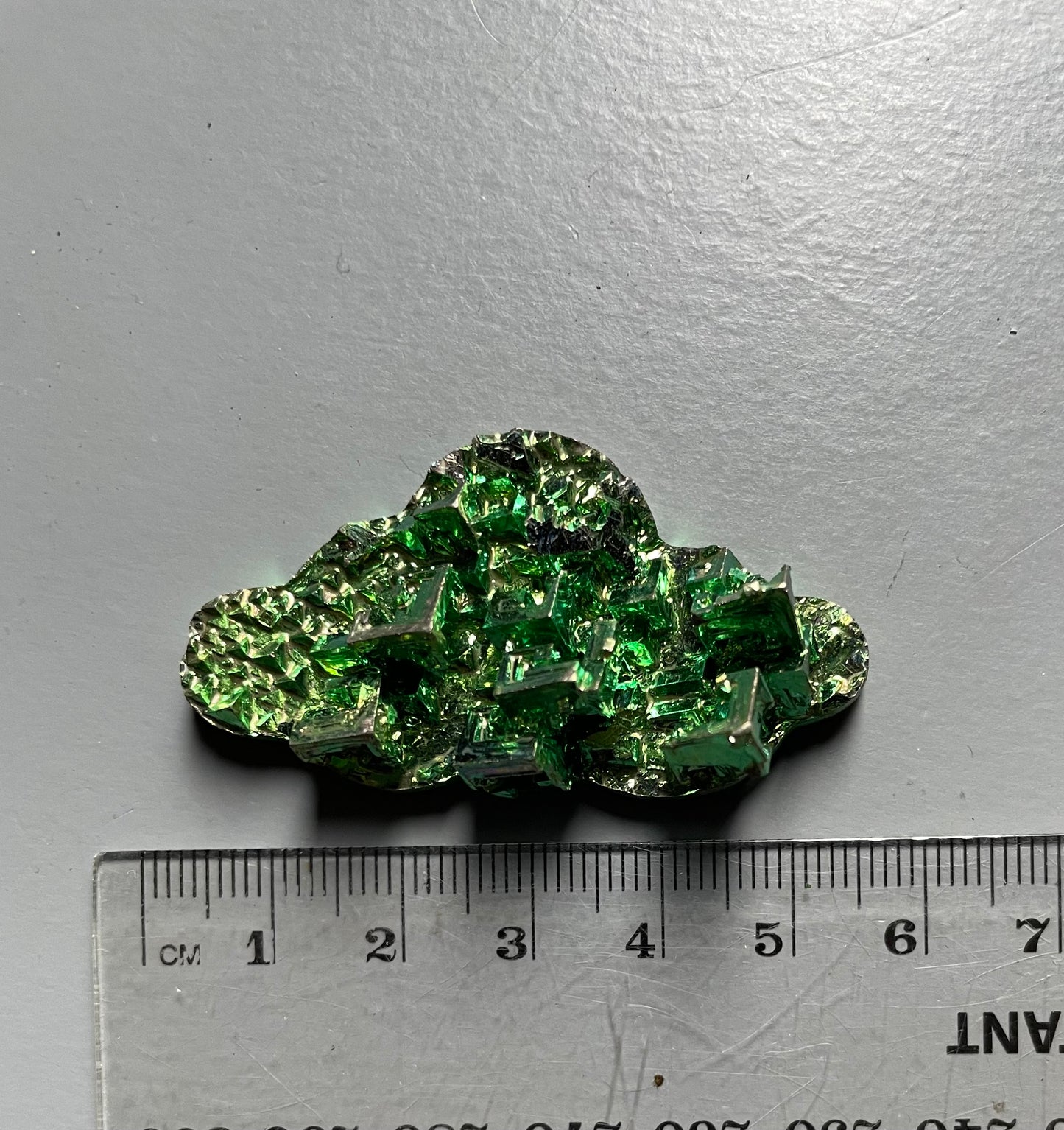 Green Bismuth Crystal Cloud Cut Out Metal Art