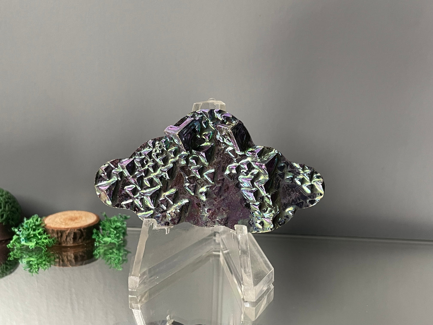 Purple Blue Bismuth Crystal Cloud Cut Out Metal Art