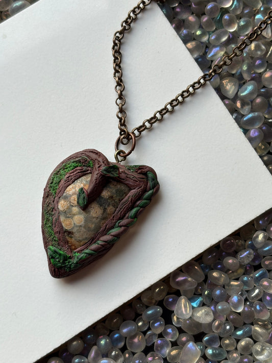 Ocean Jasper Gemstone Crystal Enchanted Forest Necklace (1)