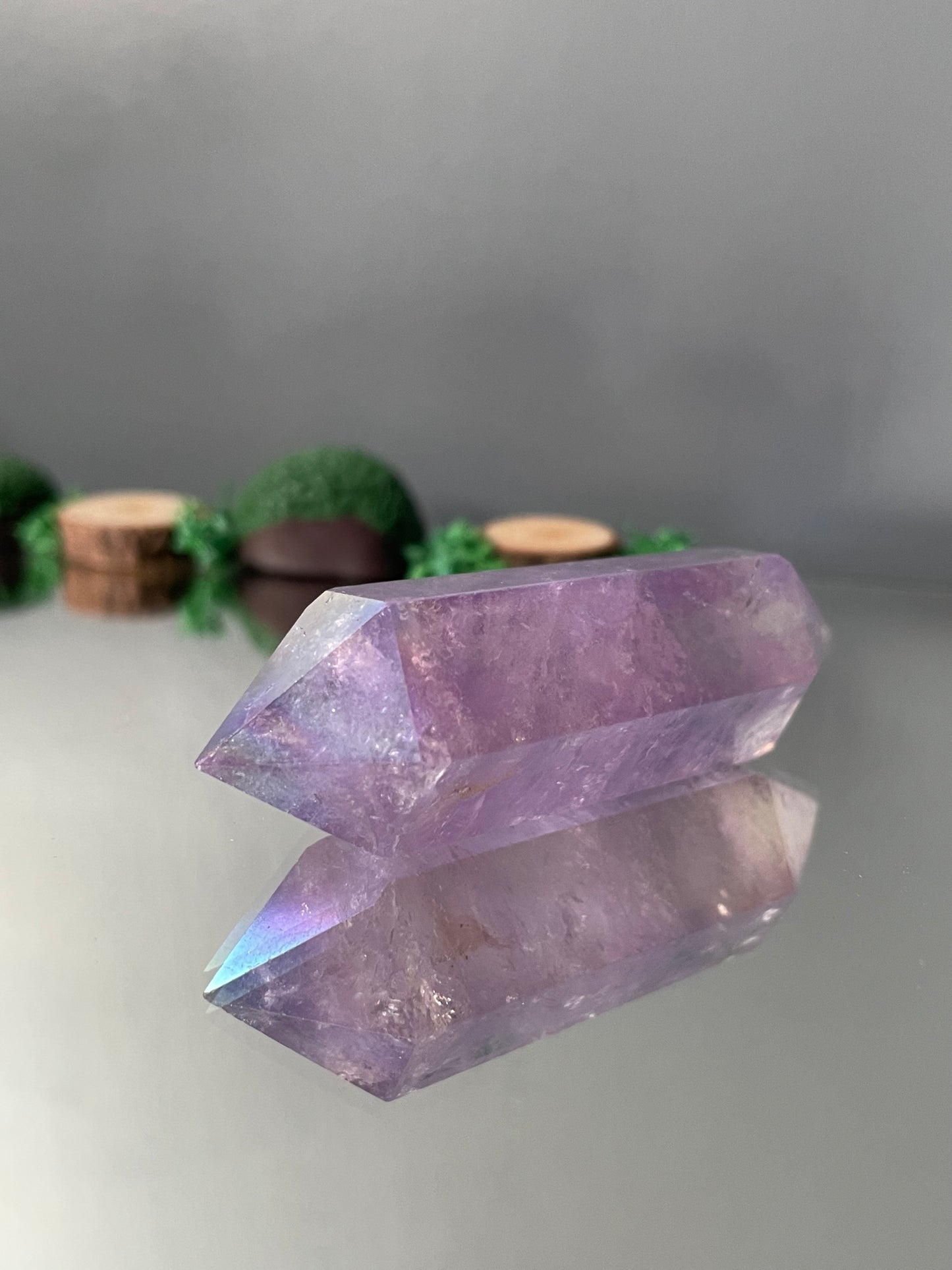 Amethyst Aura Gemstone Crystal Double Terminated Point - Small (3)