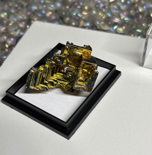 Gold Bismuth Mini Crystal Specimen Metal Art G2