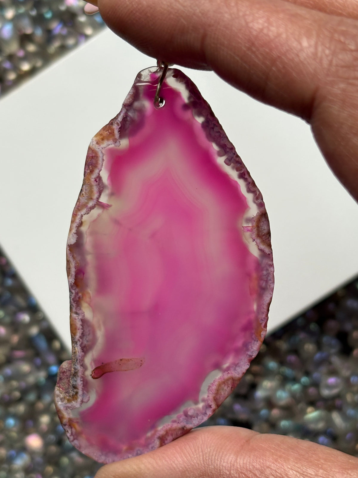 Agate Crystal Gemstone Slice Wall Tree Hanging (2)