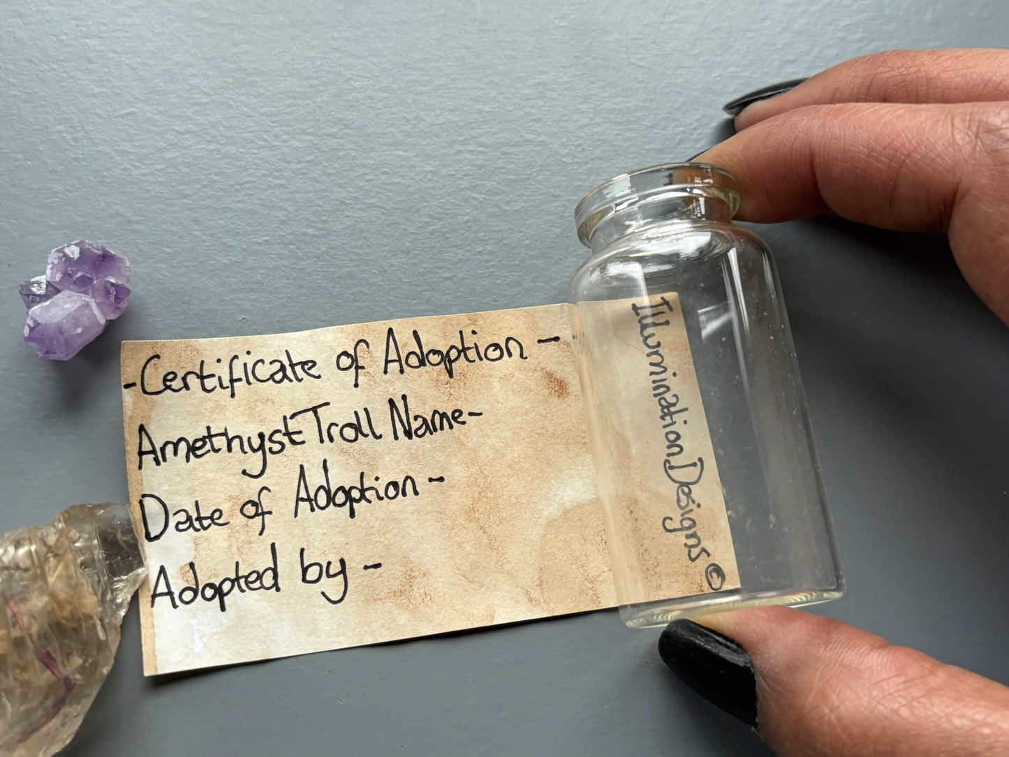 Amethyst Crystal Gemstone Troll Gift Set