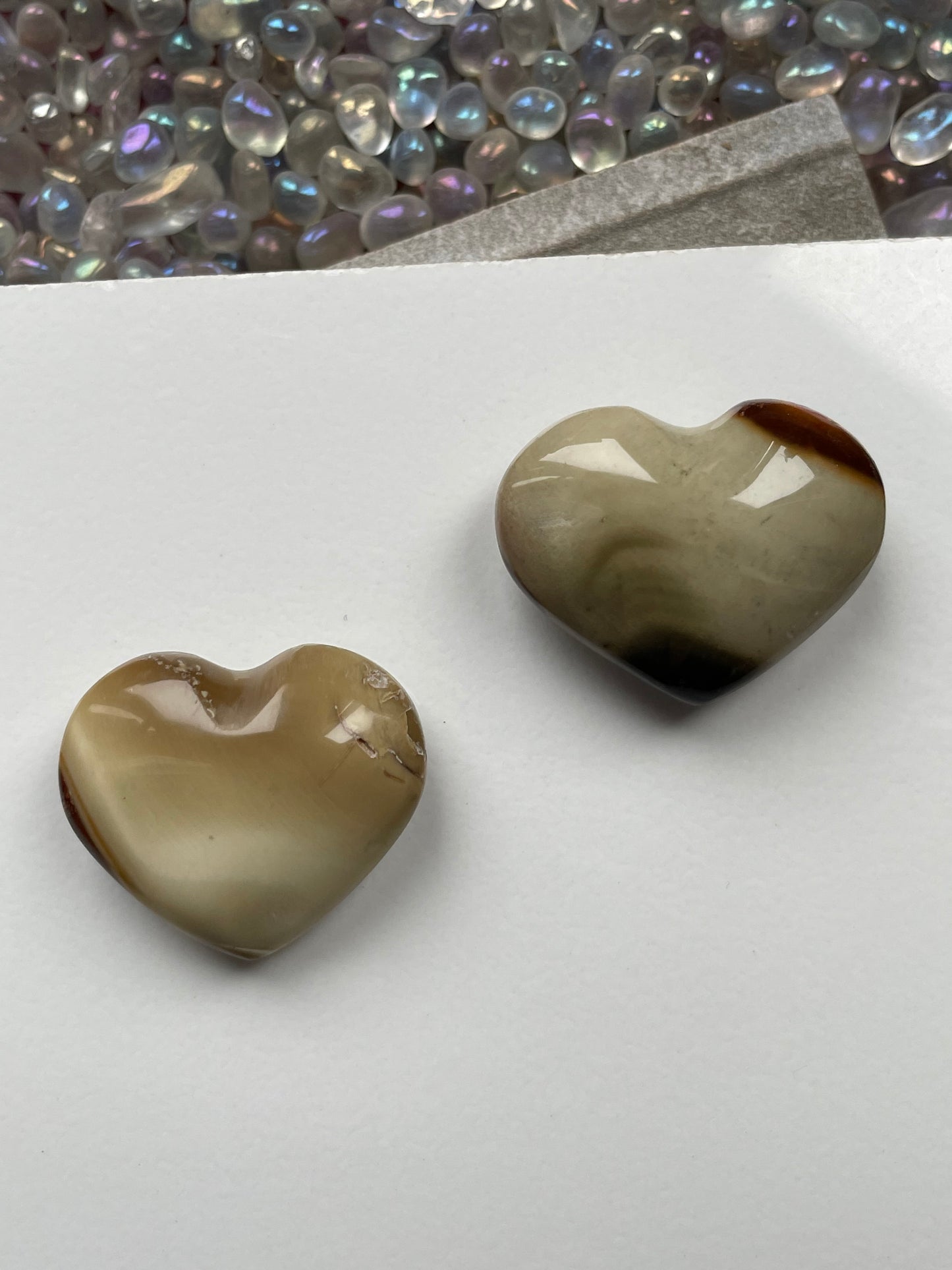 Polychrome Jasper Crystal Gemstone Heart Mini Carving Gift Set (3)