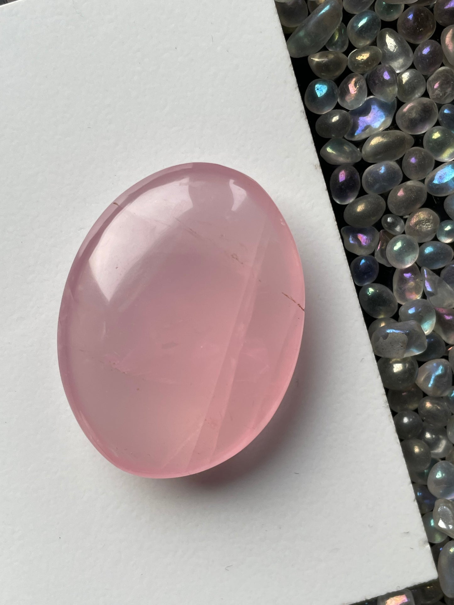 Star Rose Quartz Crystal Gemstone - Palm Stone - S (1)