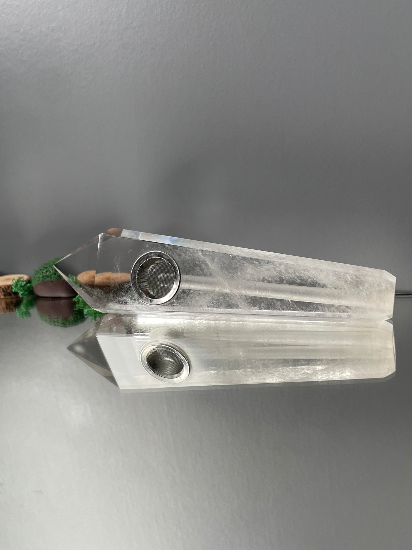 Clear Quartz Crystal Gemstone Pipe