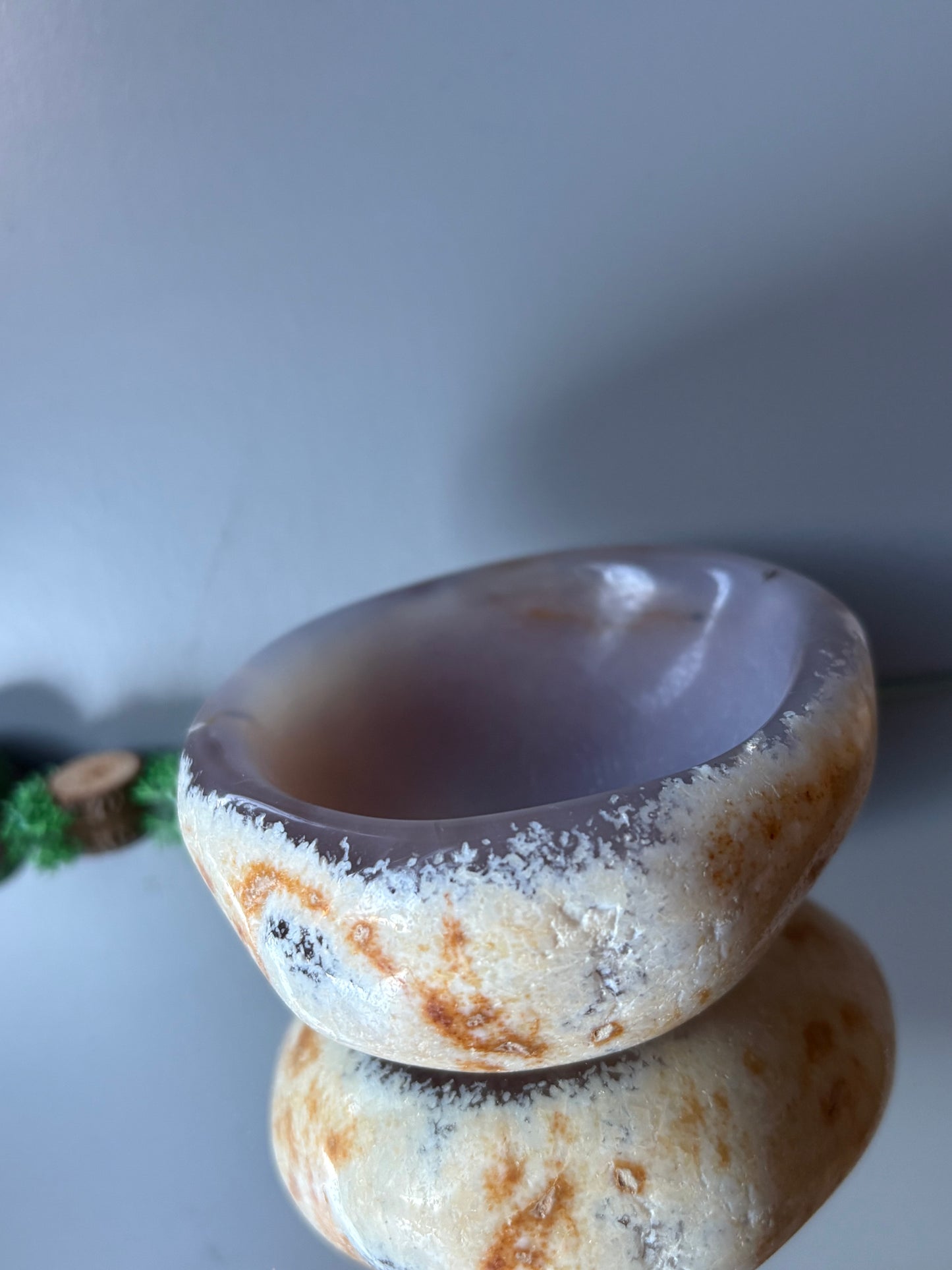 Agate Crystal Gemstone Ring Trinket Bowl Dish - Low