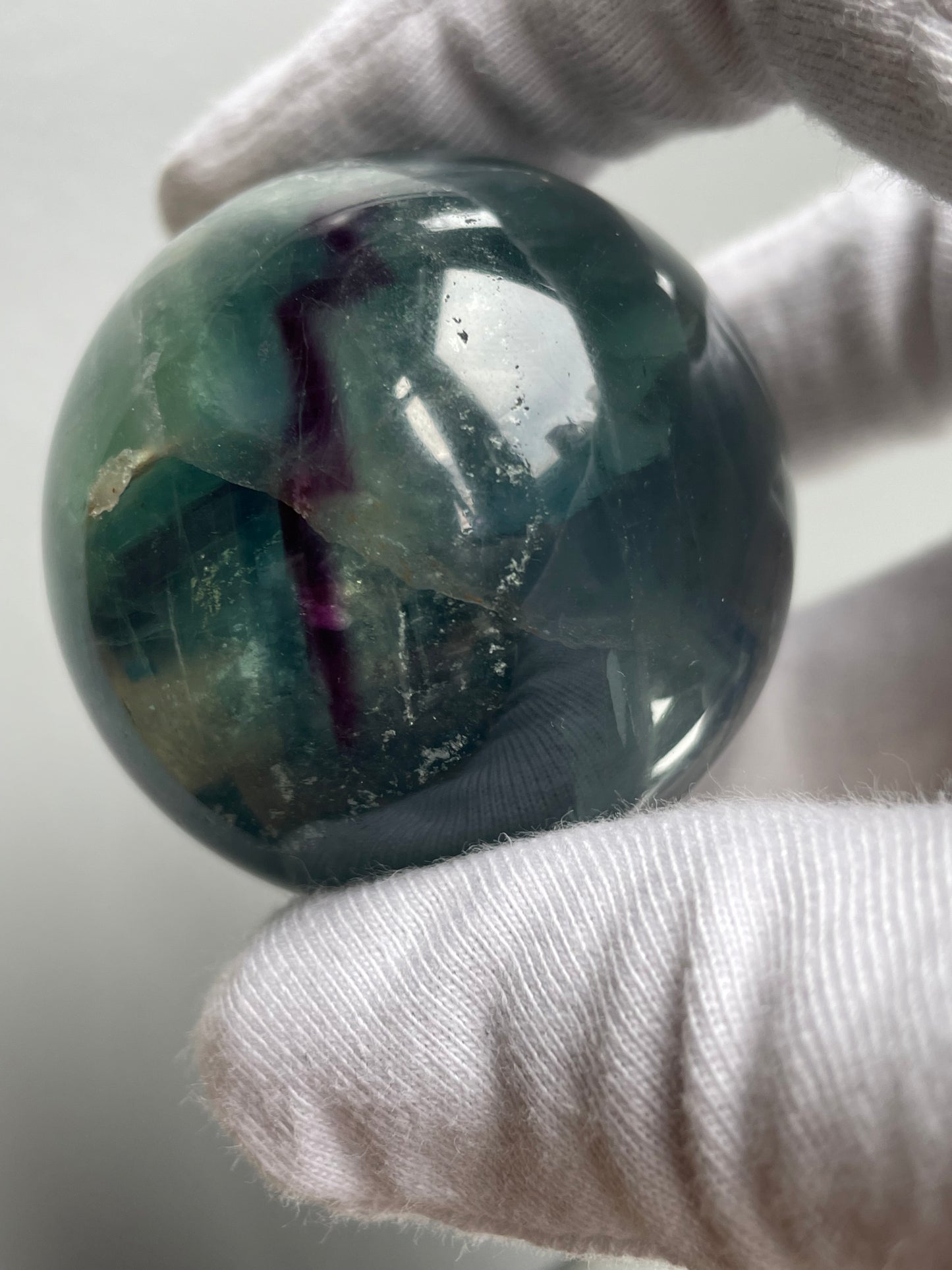 Teal Blue Purple Fluorite Gemstone Crystal Sphere (3)