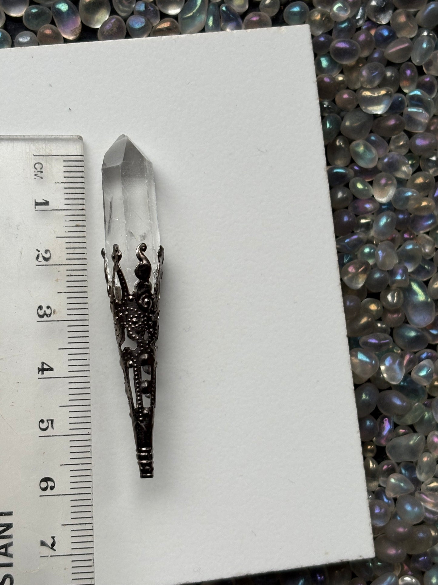 Lemurian Quartz Record Keeper Crystal Gemstone Gothic Mini Wand (2)