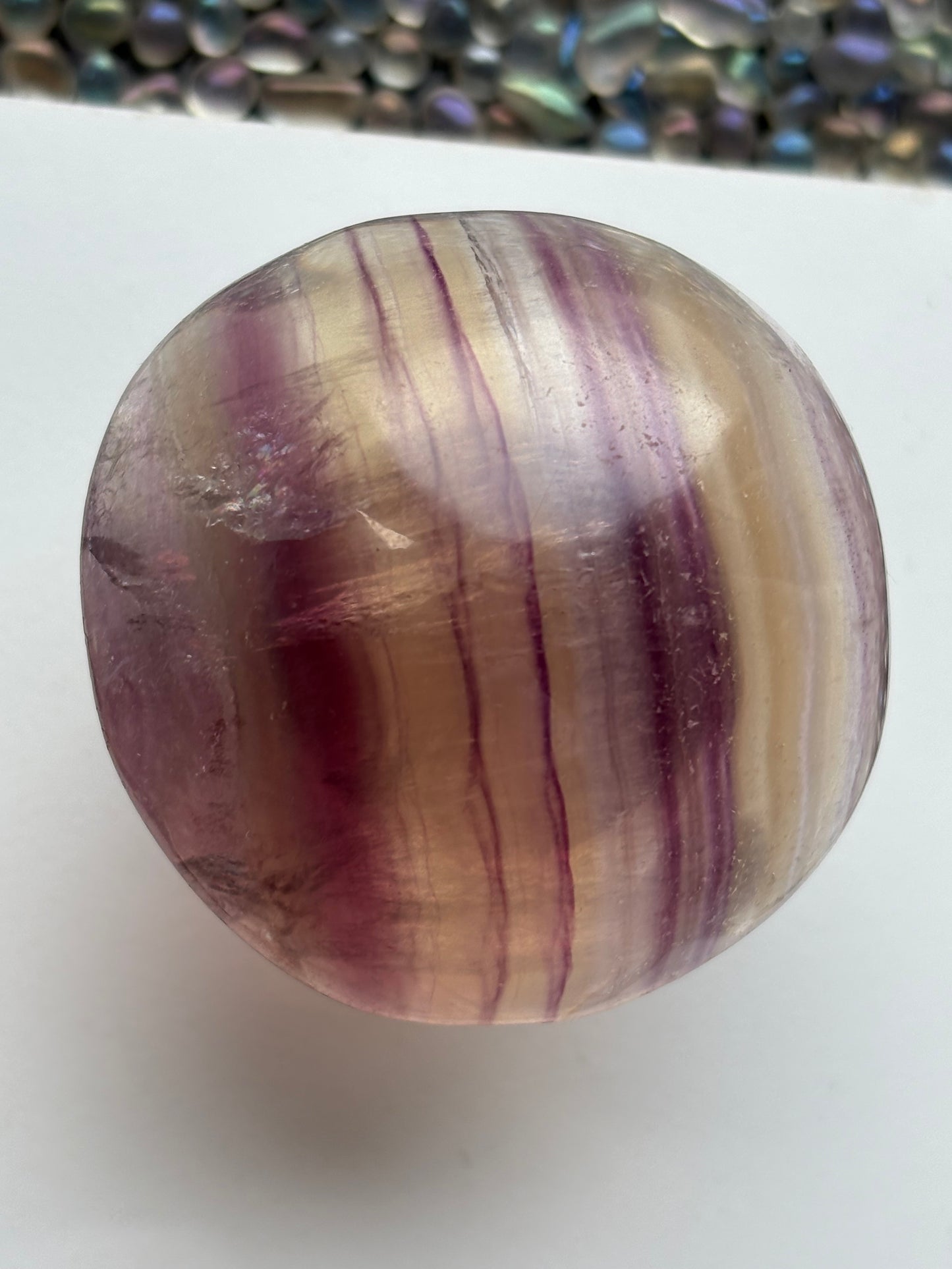 Rainbow Fluorite Crystal Gemstone Mushroom Carving - Large