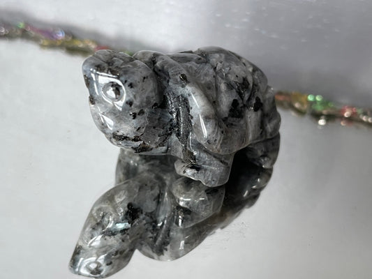 Larvikite Gemstone Crystal Turtle Animal Carving Small