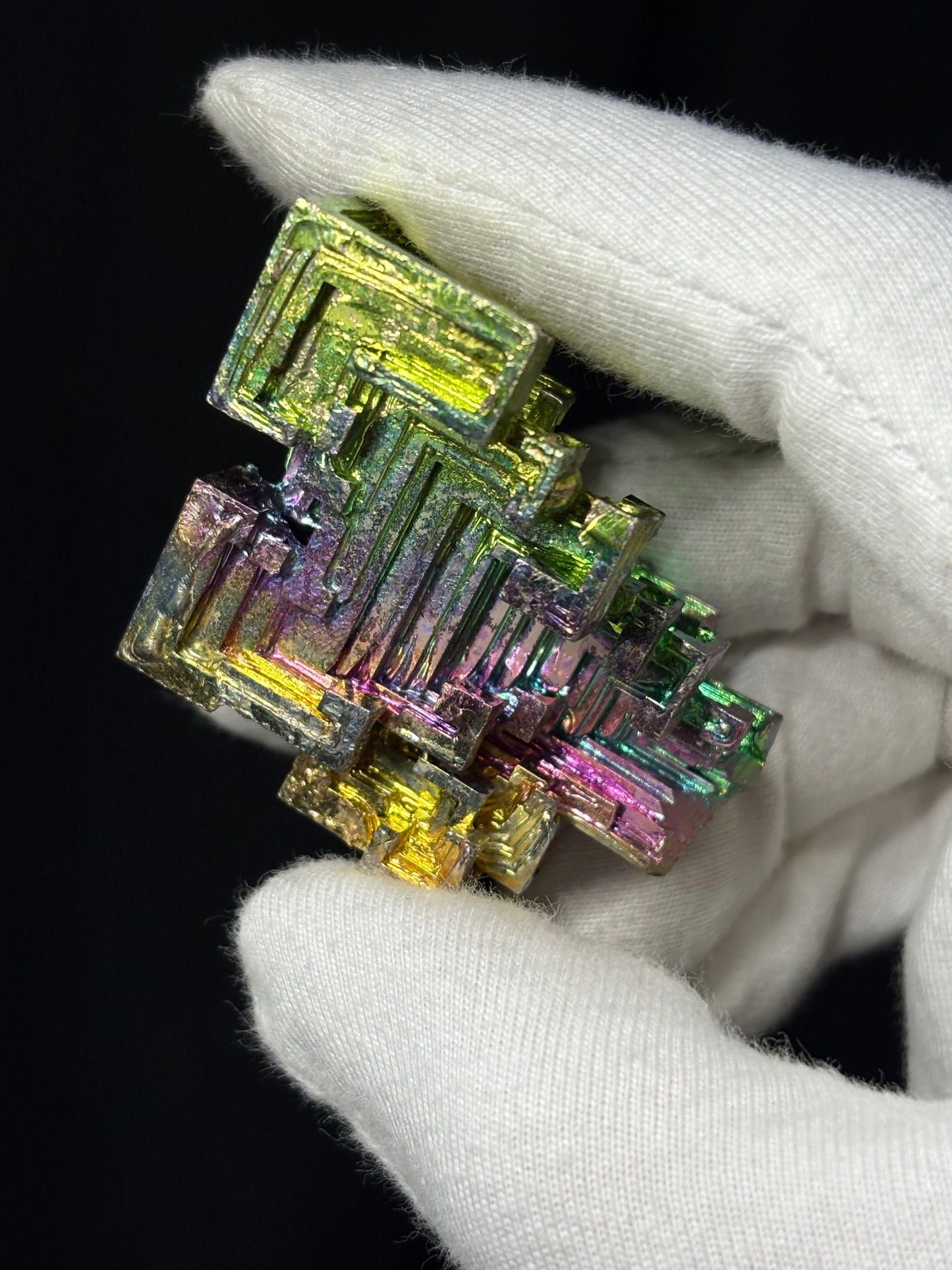 Rainbow Bismuth Crystal Specimen Metal Art - Large (3)