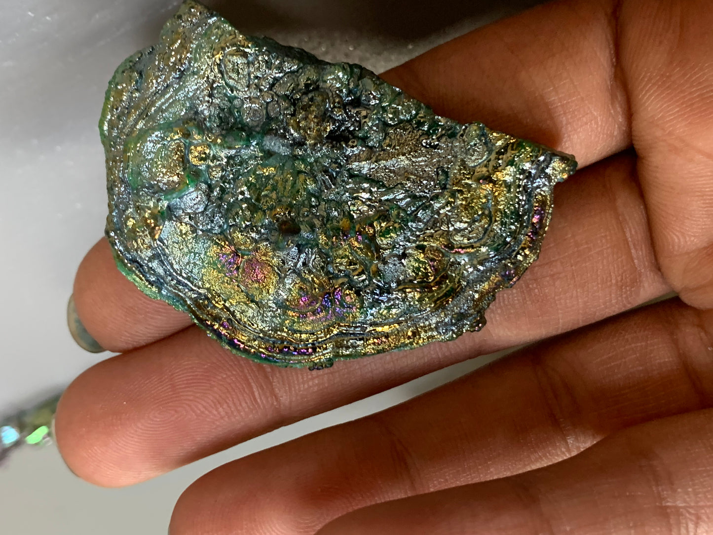 Green Aura Druzy Chalcedony Crystal Gemstone - Galaxy Slice - no 2