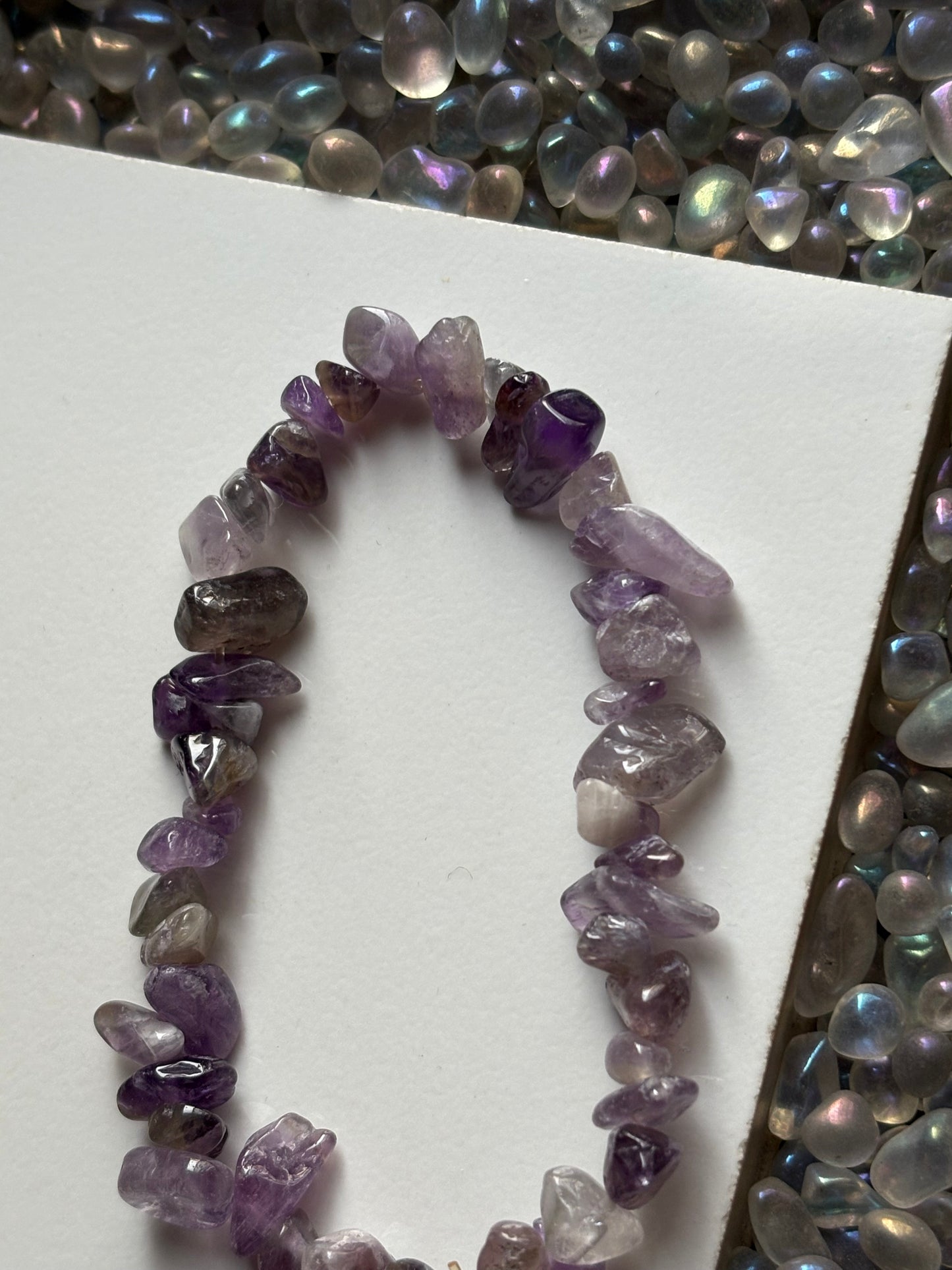 Amethyst Rough Gemstone Crystal Stretch Bracelet