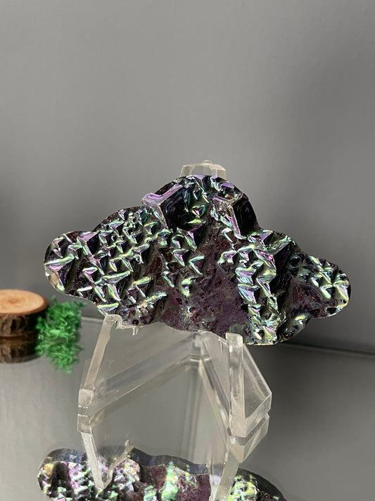 Purple Blue Bismuth Crystal Cloud Cut Out Metal Art