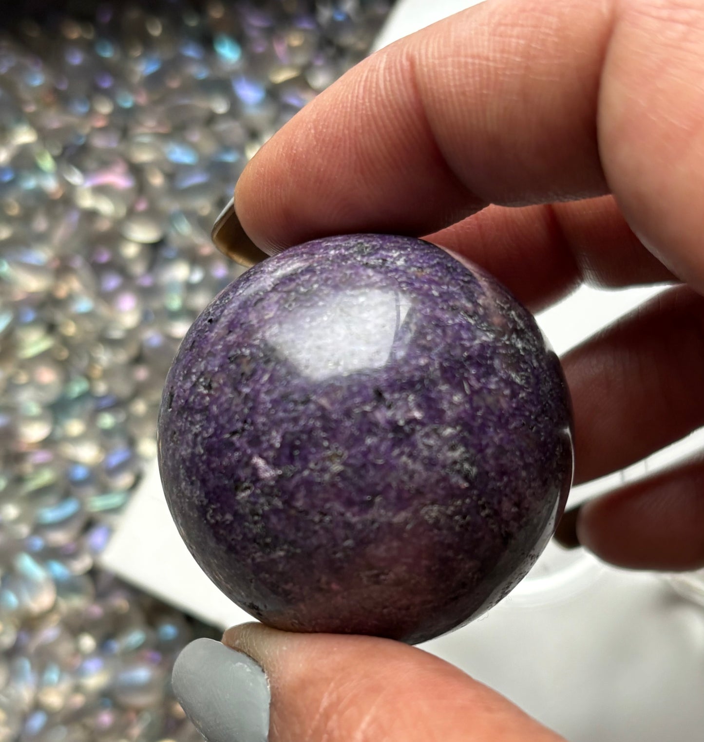 Lepidolite Crystal Gemstone Sphere Small