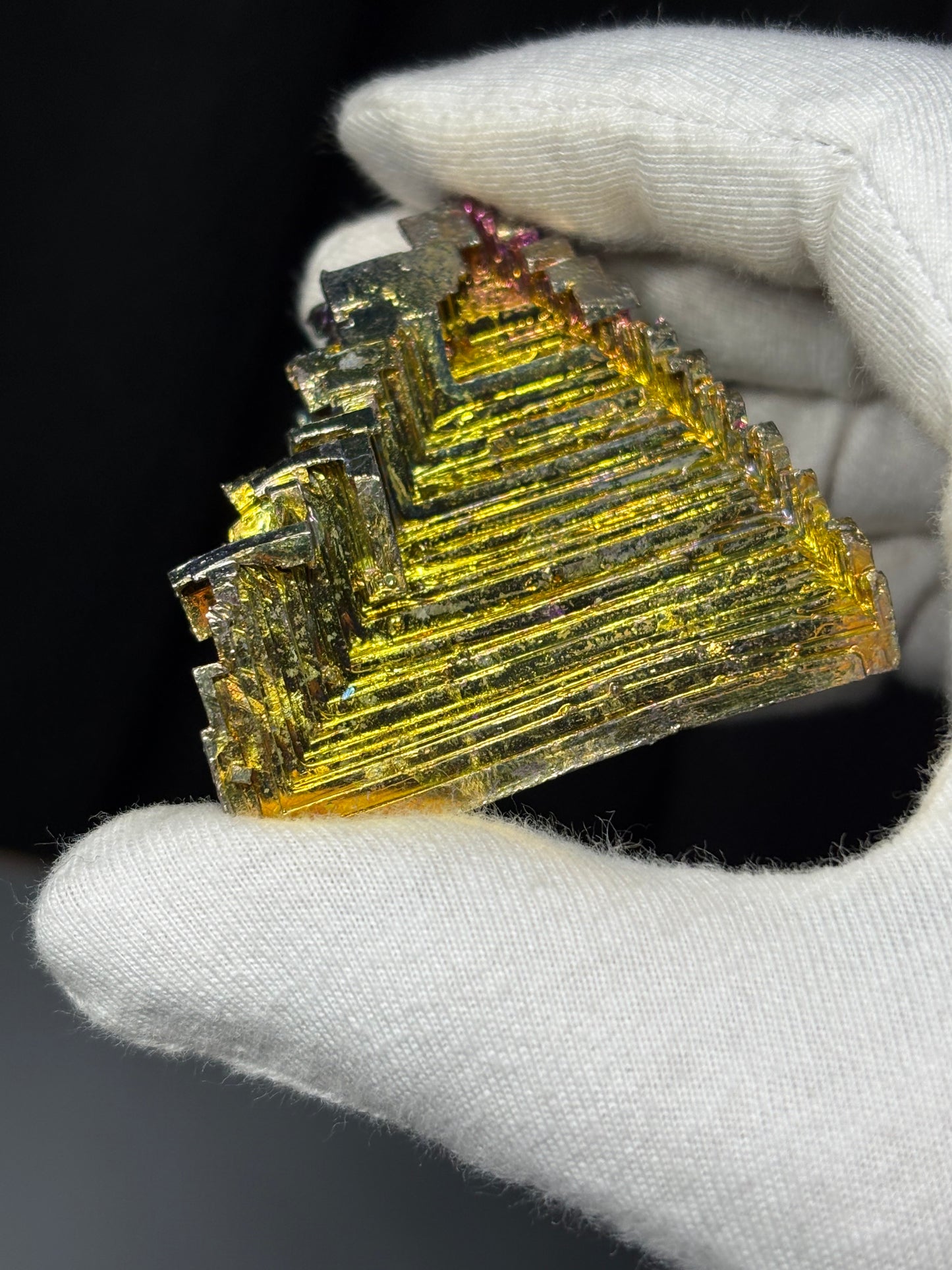 Rainbow Bismuth Crystal Specimen Metal Art - Large (4)