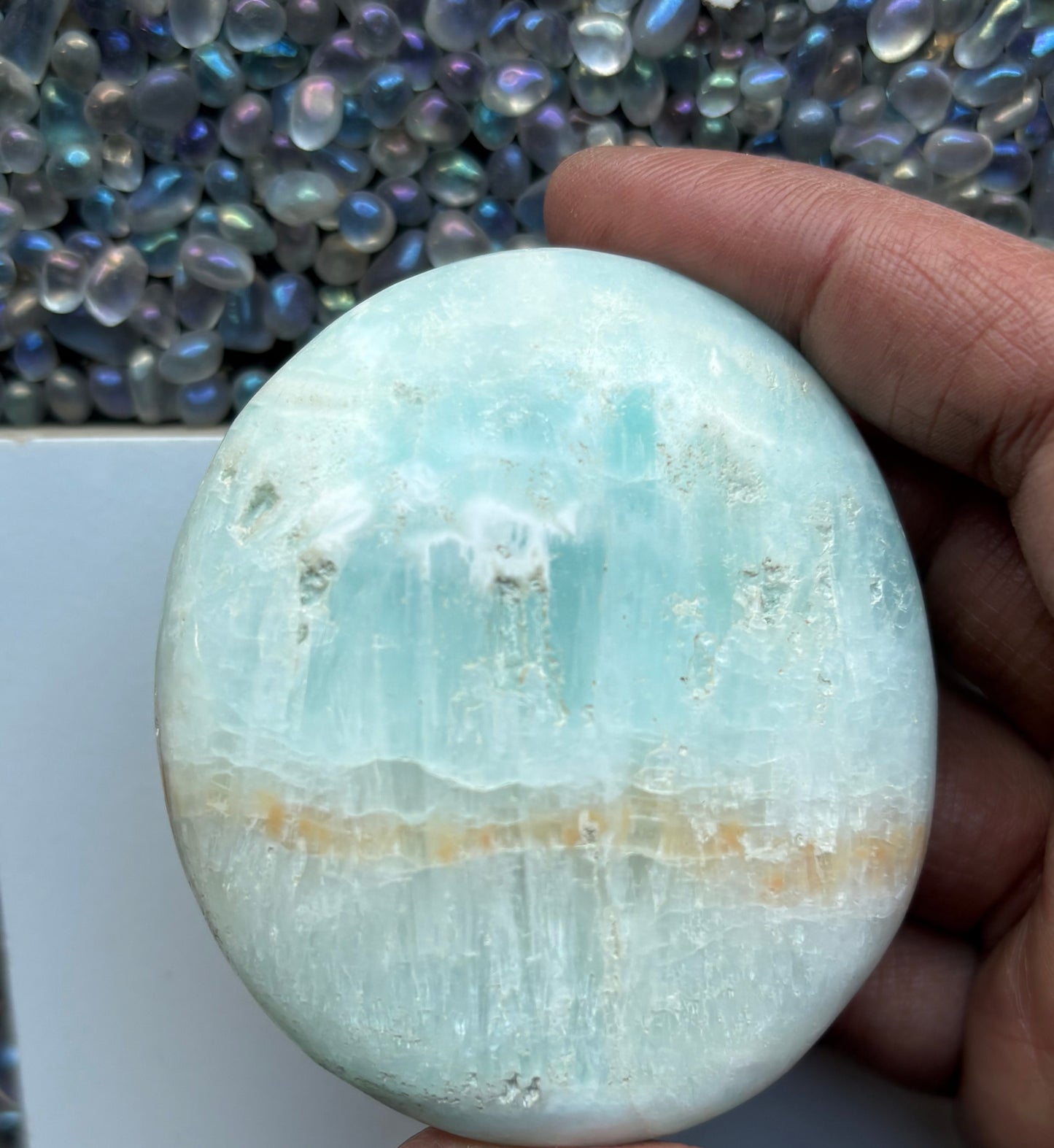 Caribbean Calcite Aragonite Crystal Gemstone Palm Stone - Medium (3)