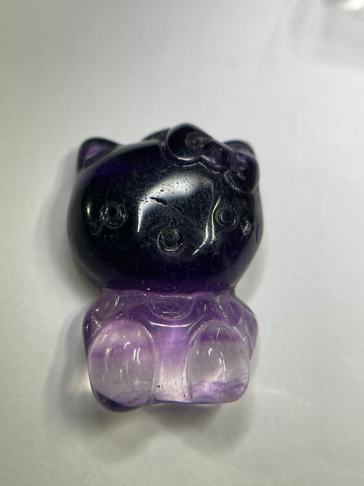 Fluorite Crystal Gemstone Hello Kitty Carving (1)