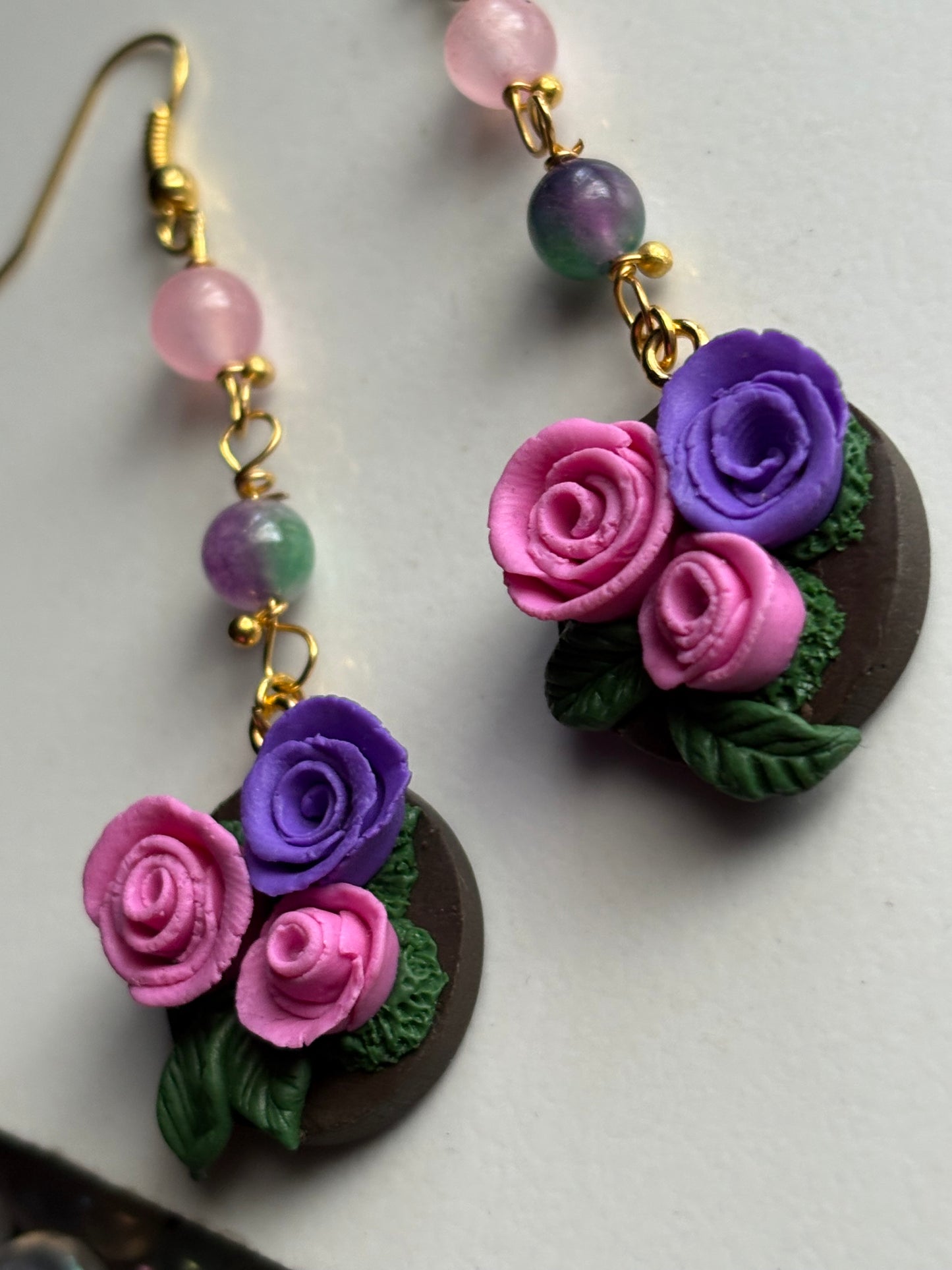 The Posy Quartz Crystal Gemstone Gold Earrings (1)