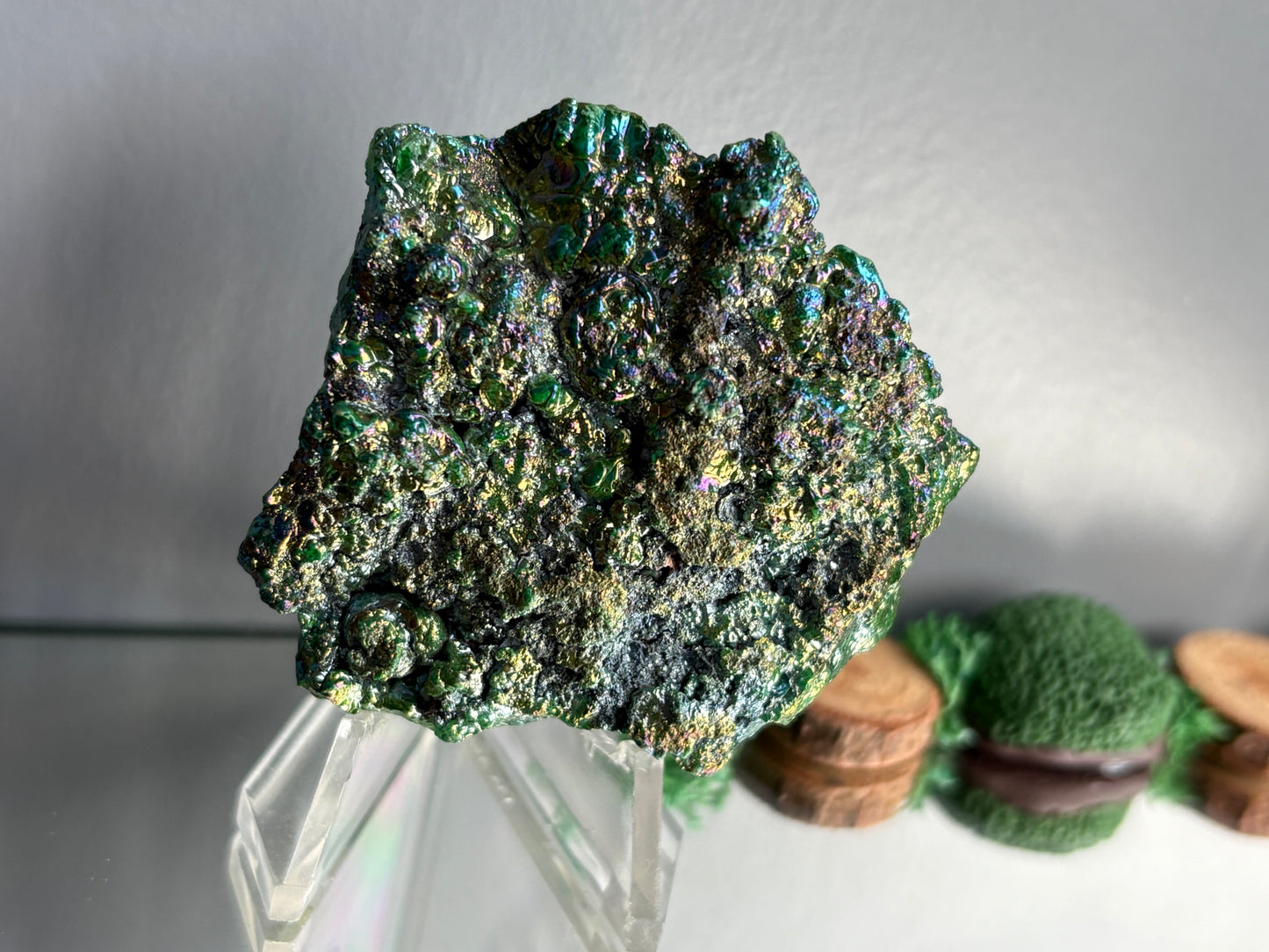 Green Aura Druzy Chalcedony Crystal Gemstone - Galaxy Slice - no 6