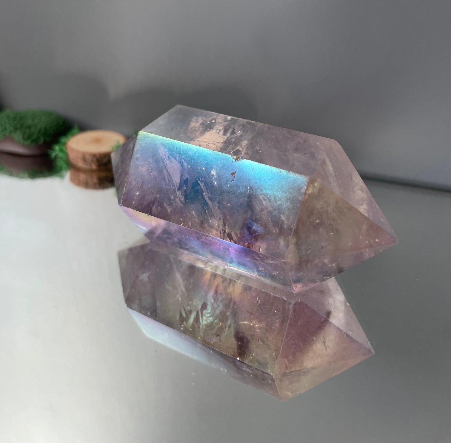 Amethyst Aura Gemstone Crystal Double Terminated Point (2)