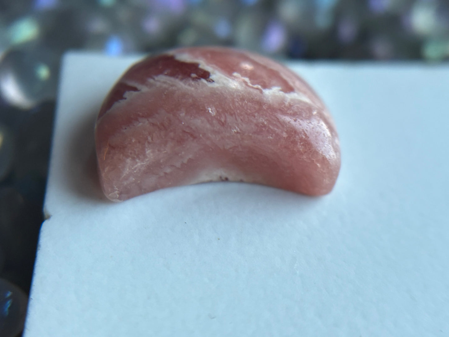 Rhodochrosite Crystal Gemstone Mini Crescent Moon Carving (1)