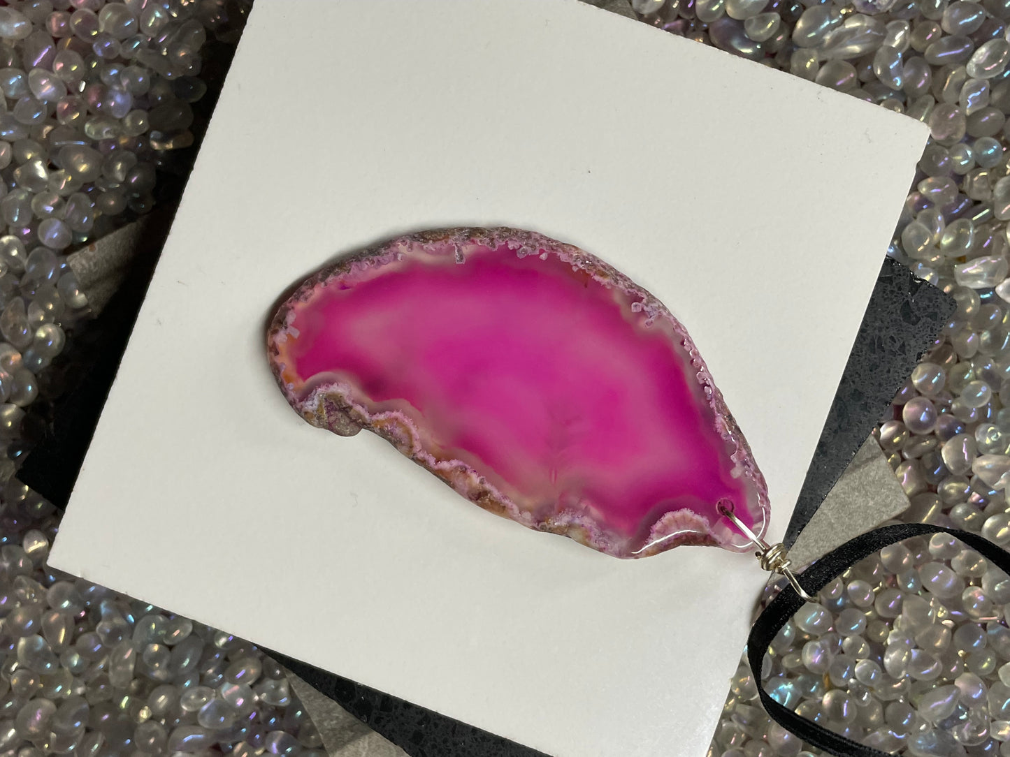 Agate Crystal Gemstone Slice Wall Tree Hanging (2)