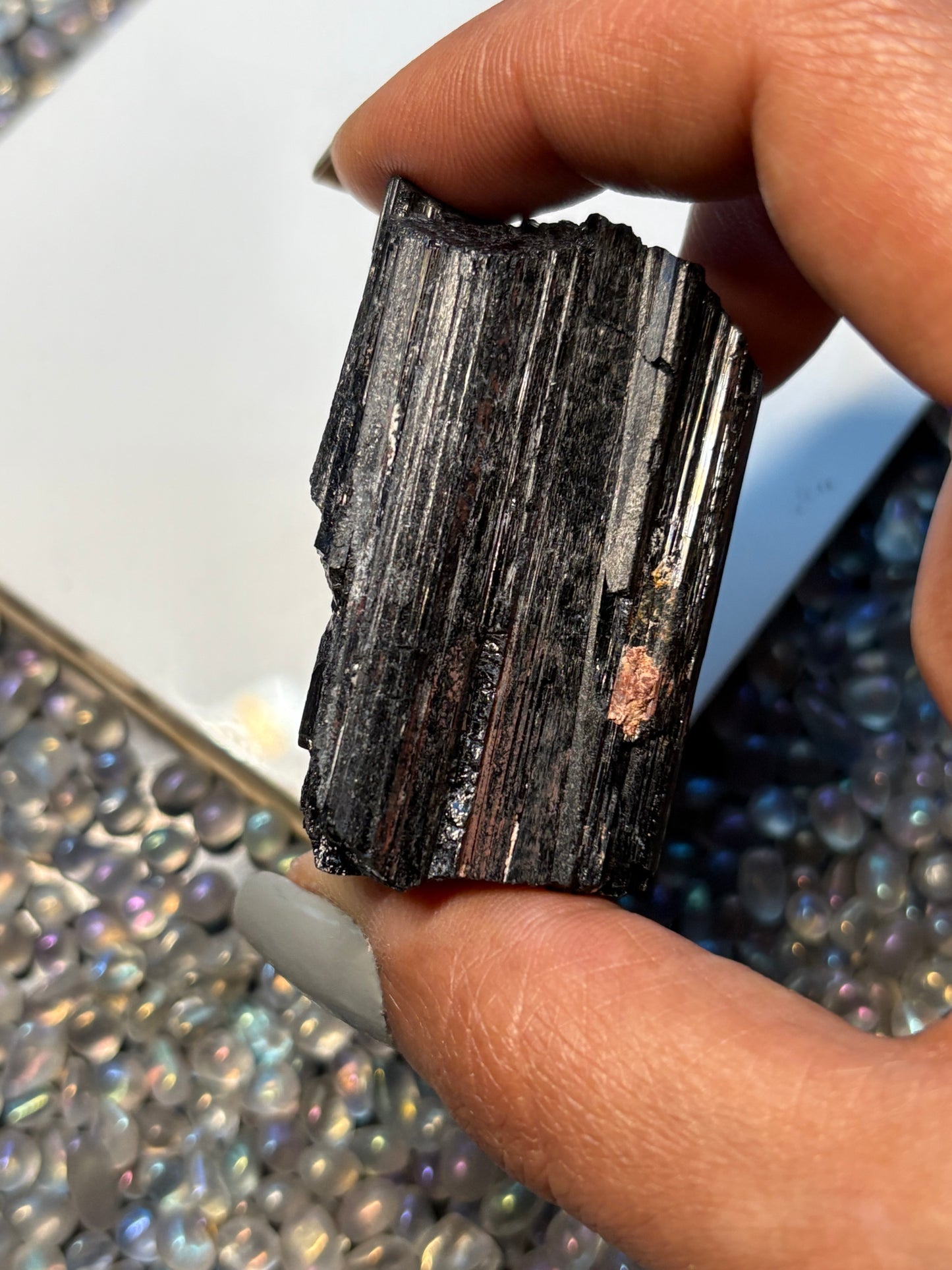 Black Tourmaline Rough Gemstone Crystal Specimen (C)