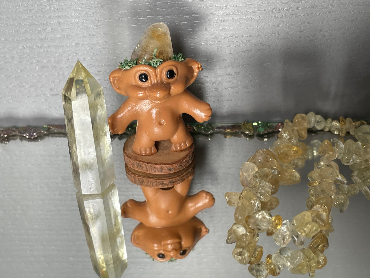 Citrine Crystal Gemstone Troll Gift Set