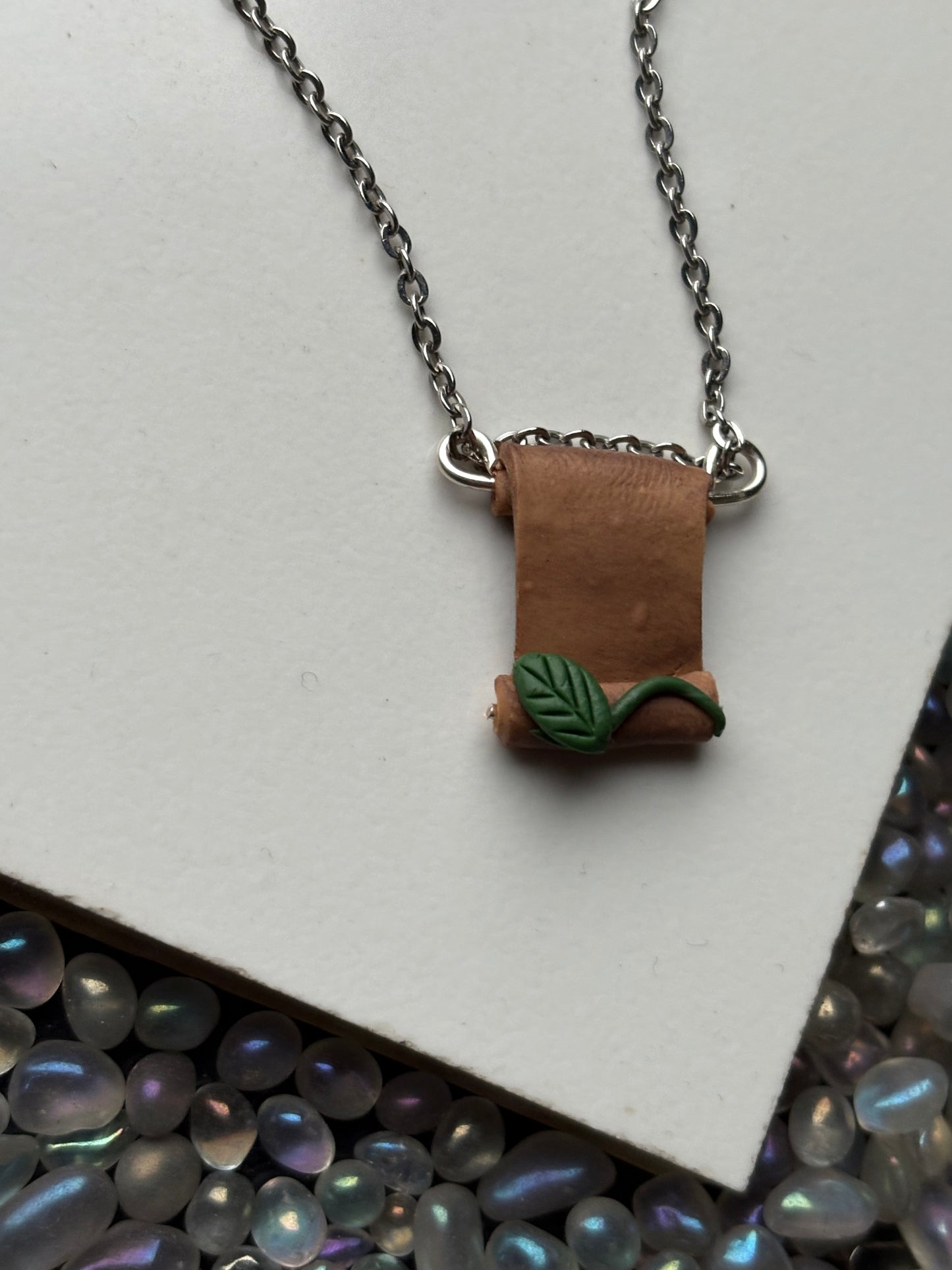 Lady Whistledown Leafy Scroll Pendant Silver Necklace