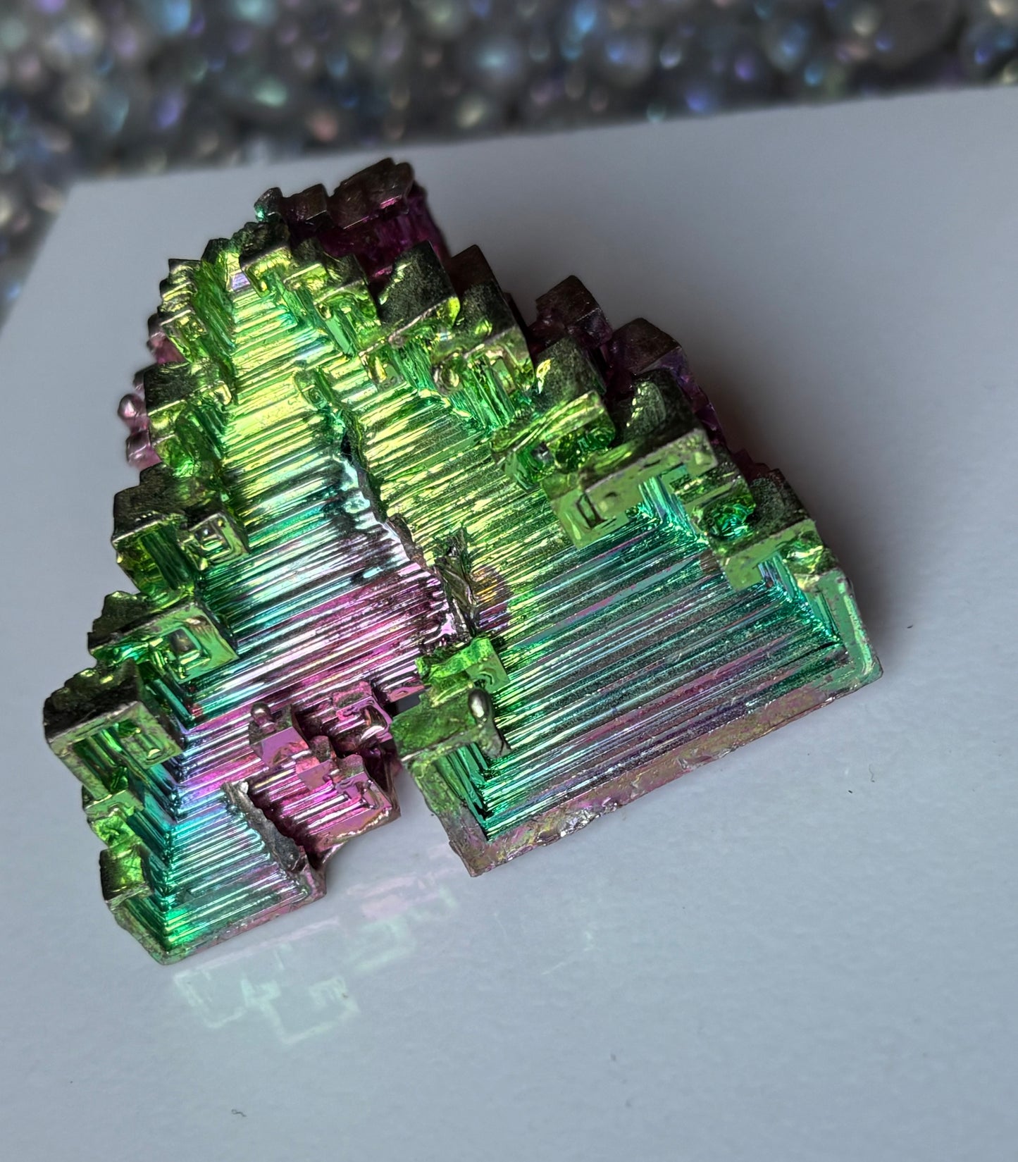 Watermelon Bismuth Specimen Crystal Metal Art - Large