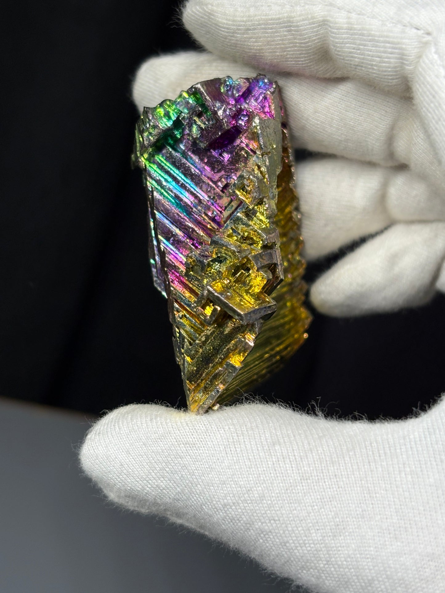 Rainbow Bismuth Crystal Specimen Metal Art - Large (4)