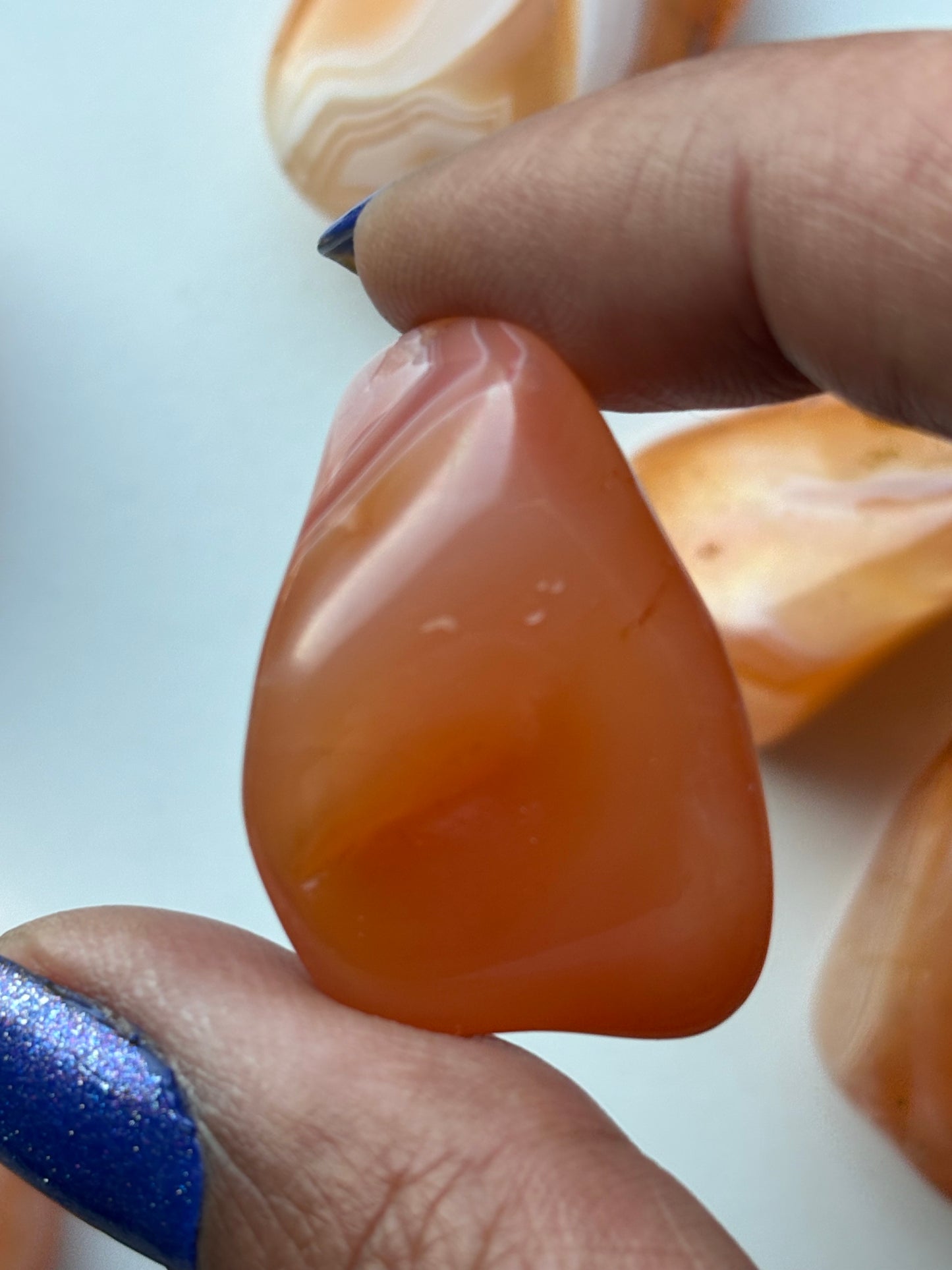 Orange Botswana Agate Tumbled Gemstone Crystal - Large