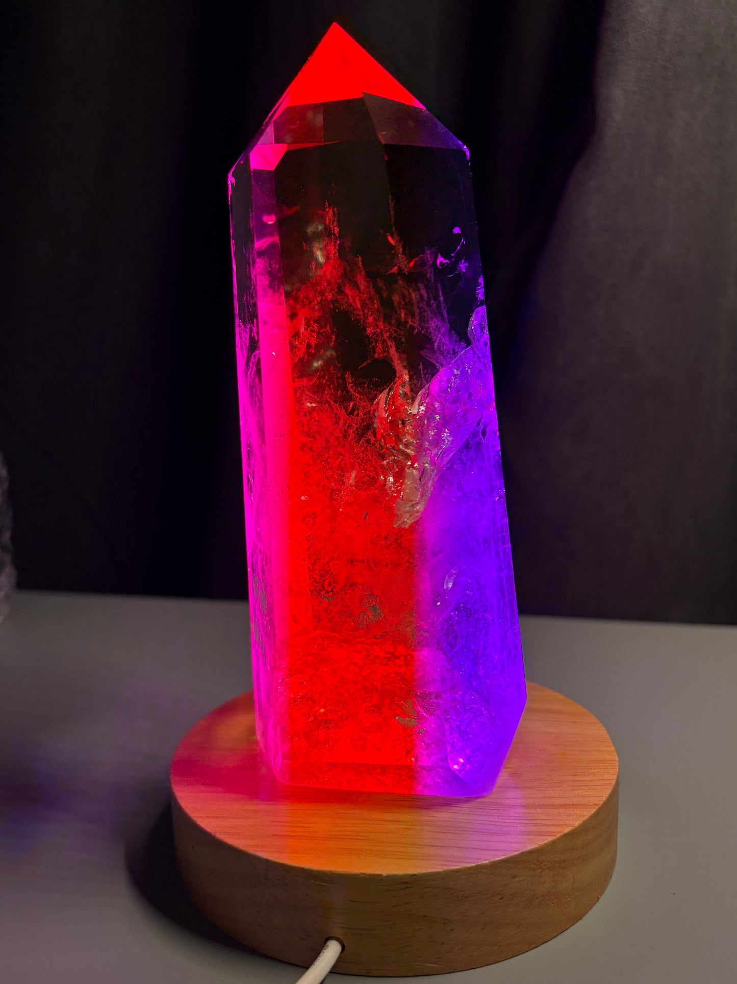 Multicoloured Light USB Wood Base