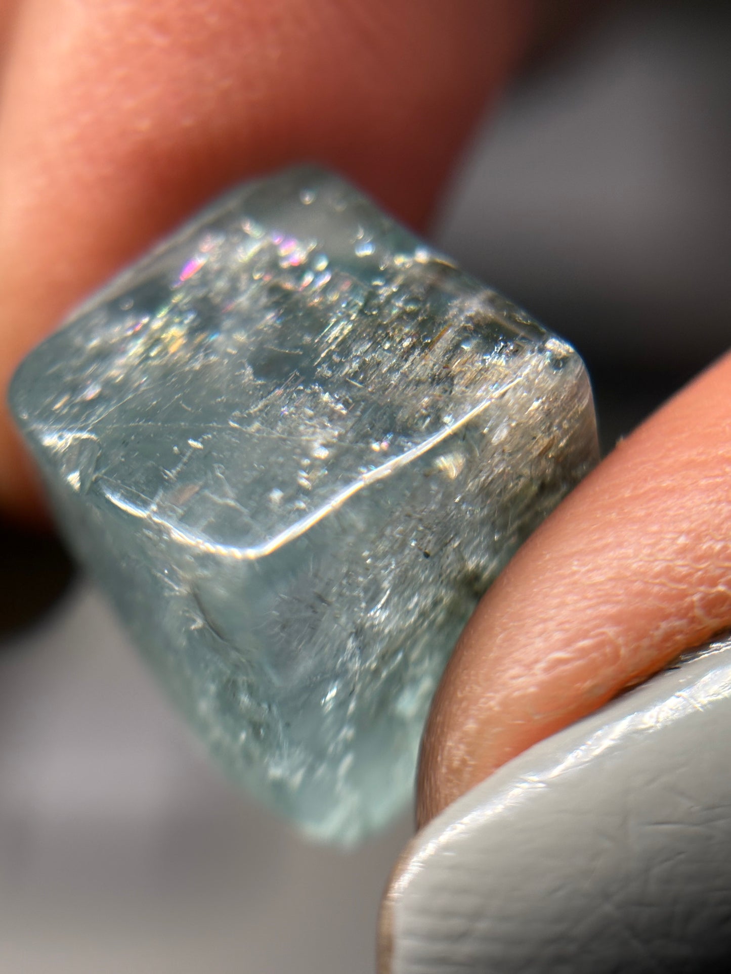 Aquamarine Chlorite Gemstone Crystal Tumbled Cube