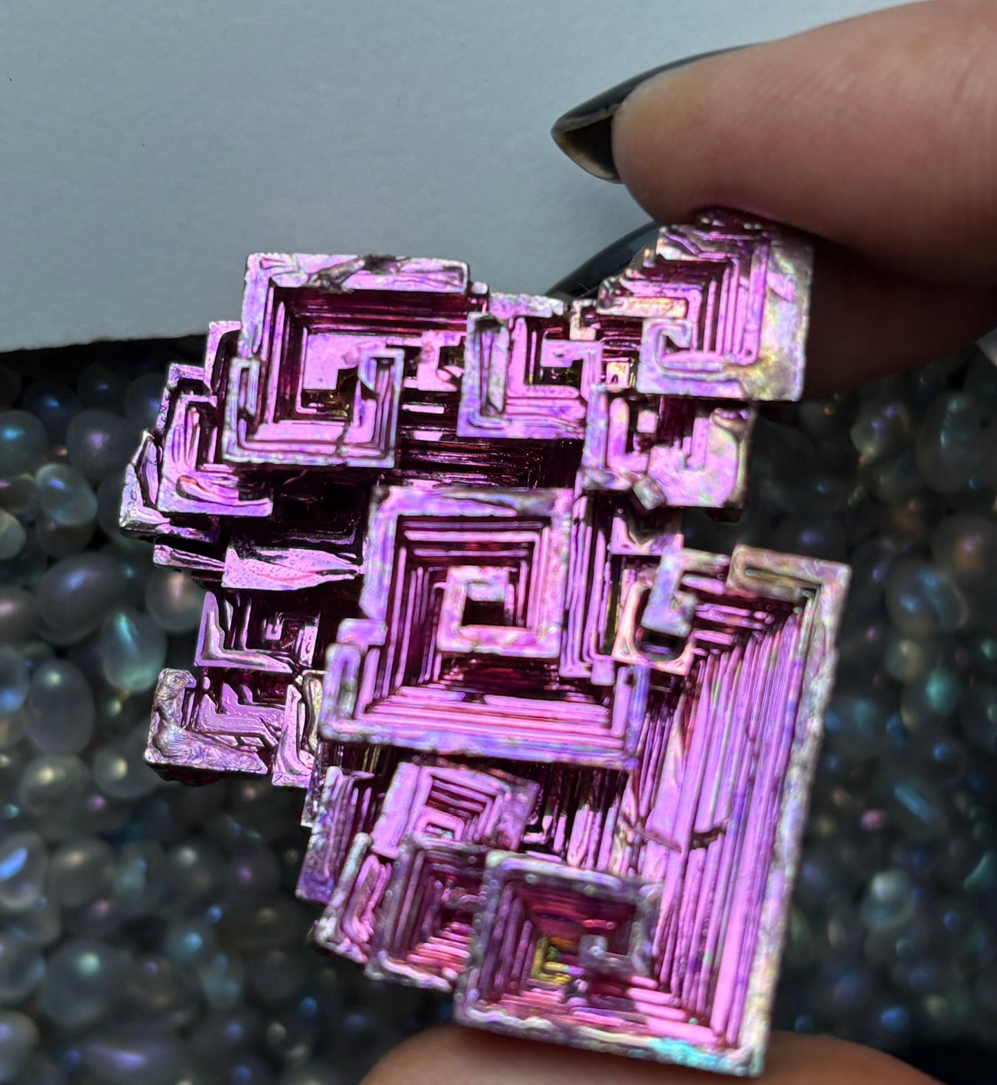 Watermelon Bismuth Specimen Crystal Metal Art - Large