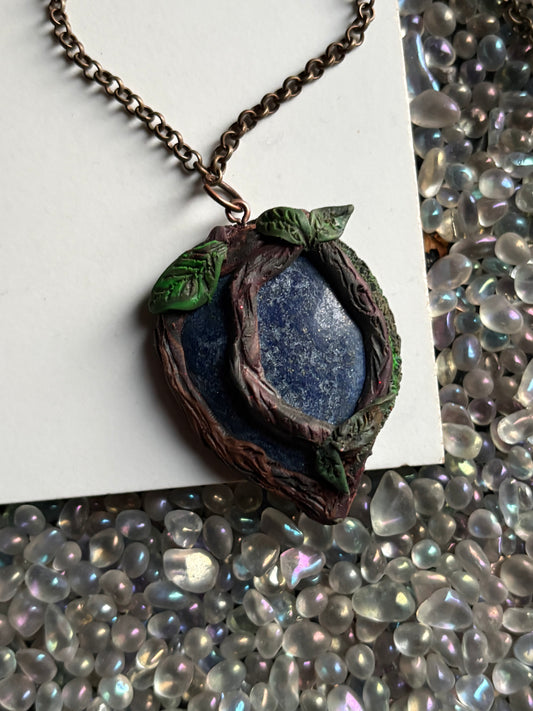 Lapis Lazuli Crystal Gemstone Enchanted Forest Necklace