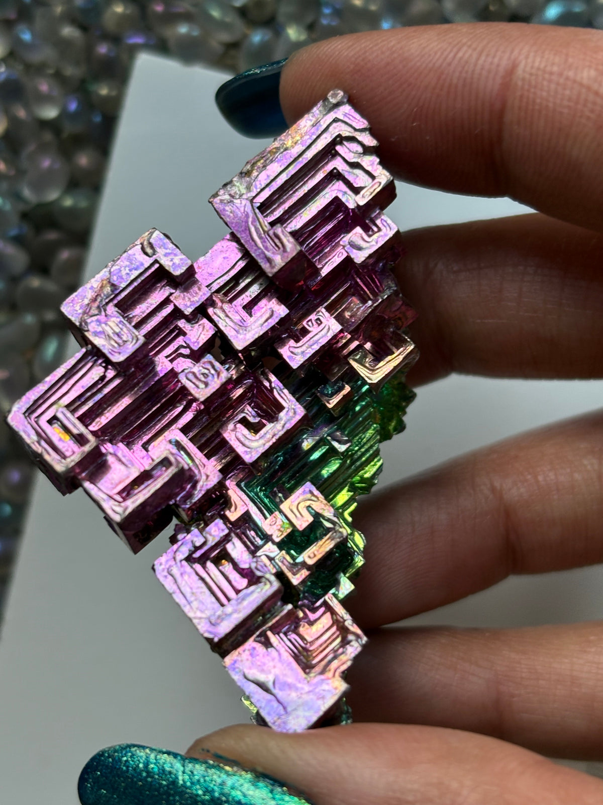 Watermelon Bismuth Specimen Crystal Metal Art - Large (Personal)