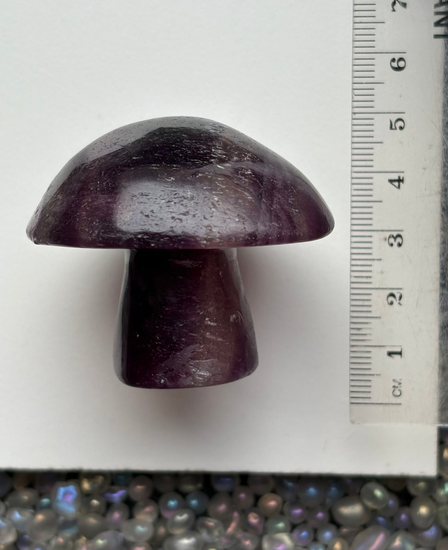 Purple Yellow Fluorite Crystal Gemstone Mushroom Carving (2) - Medium