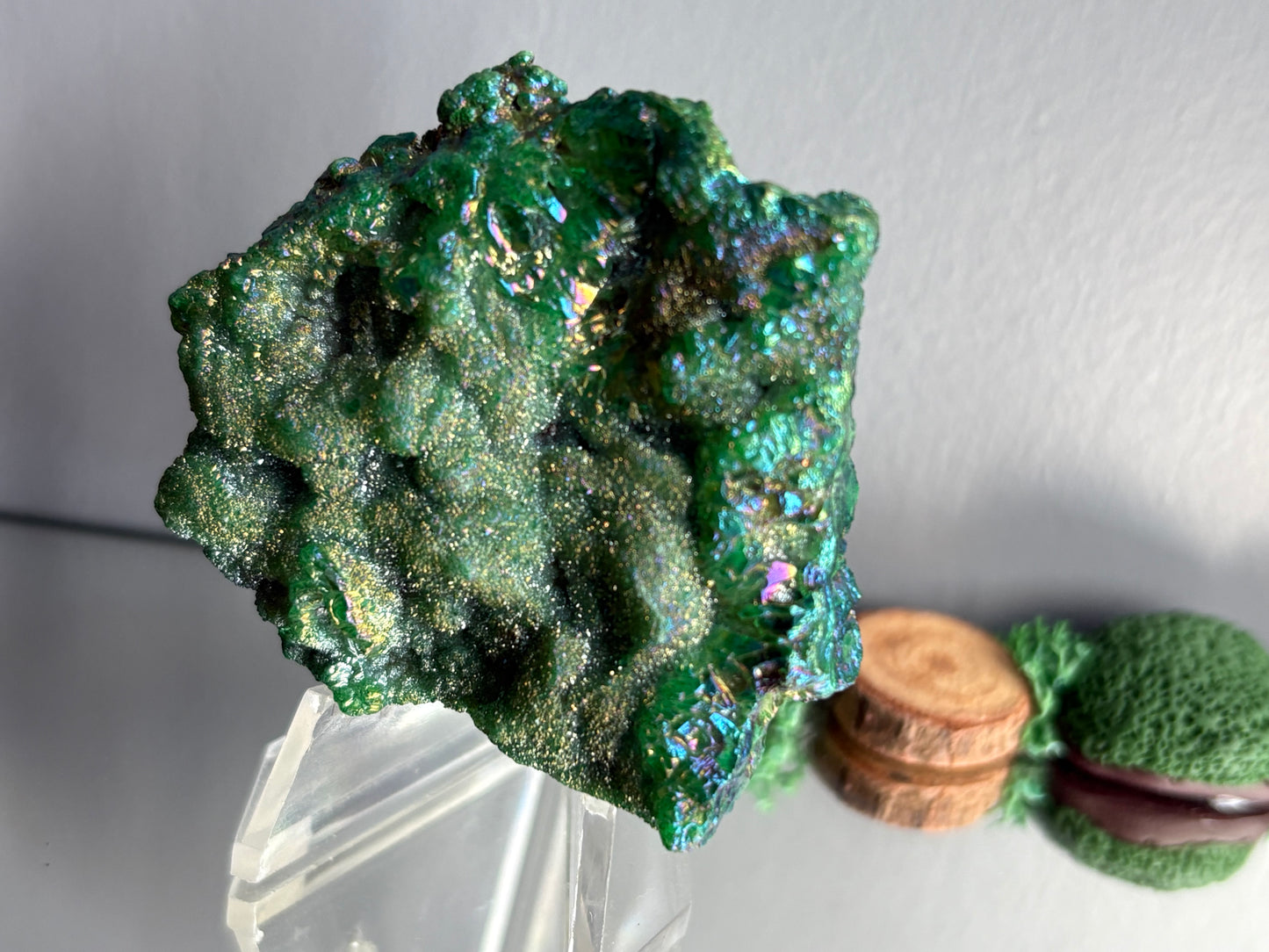 Green Aura Druzy Chalcedony Crystal Gemstone - Galaxy Slice - no 6