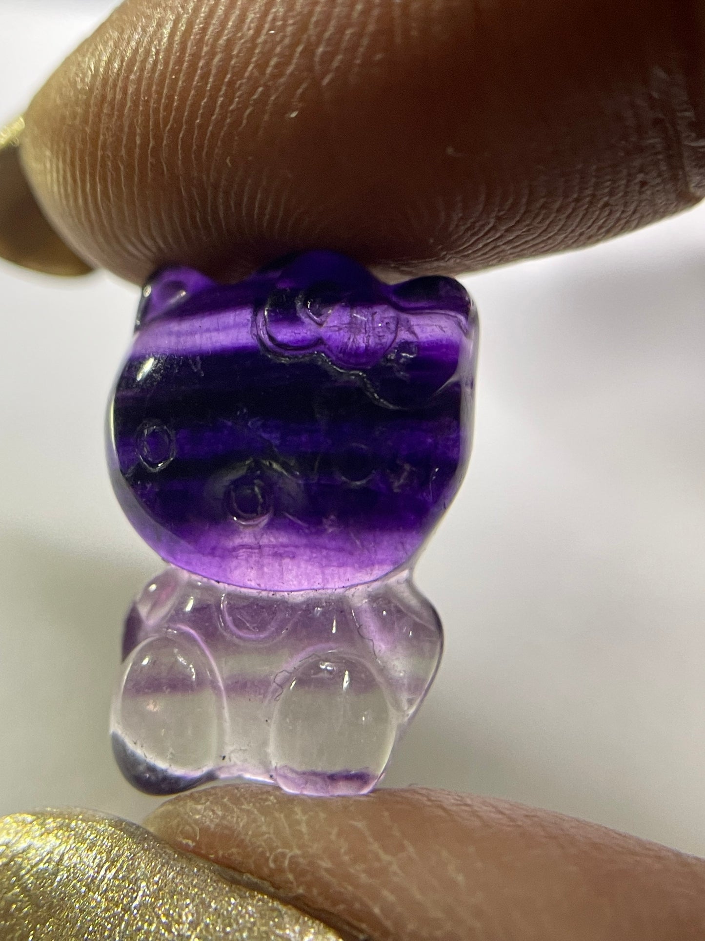 Fluorite Crystal Gemstone Hello Kitty Carving (1)