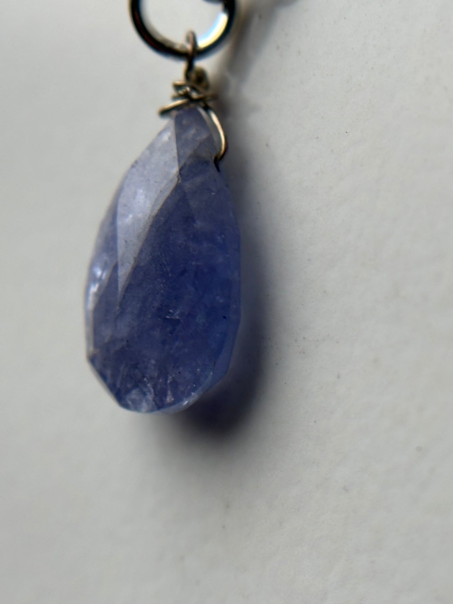 Tanzanite Faceted Drop Crystal Gemstone Necklace