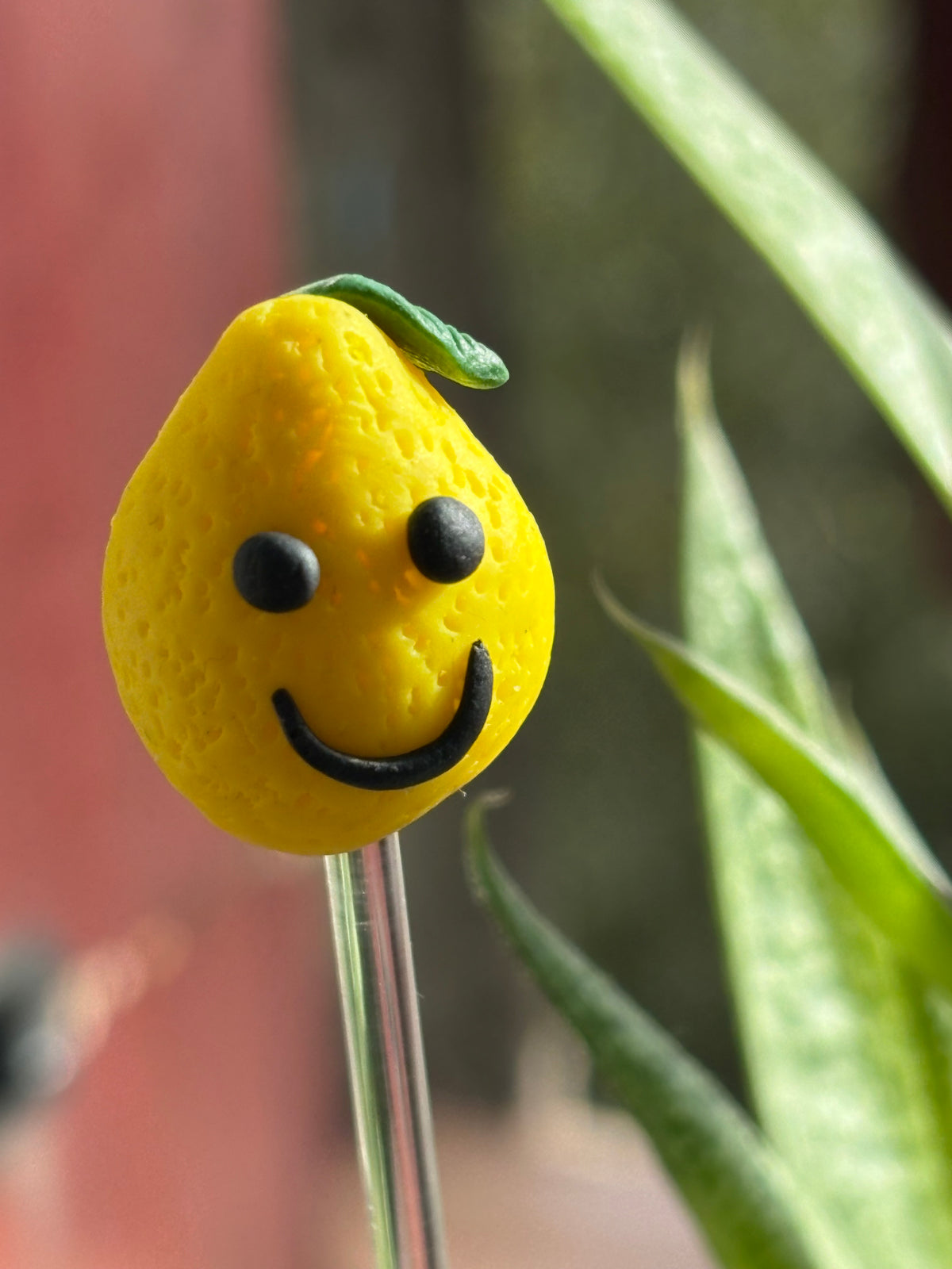 Larry The Lemon Clay Art Plant Pot Buddy