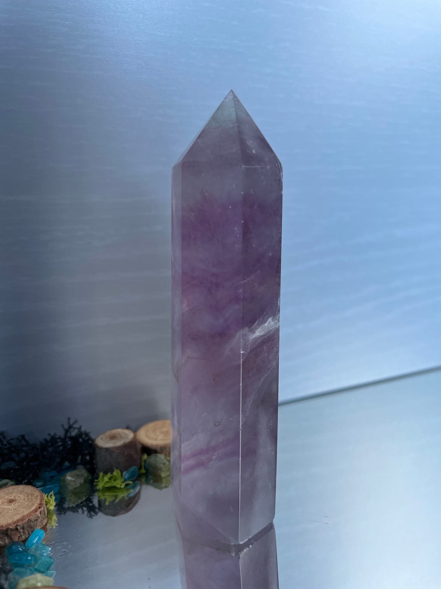 Pastel Fluorite Gemstone Crystal Tower Point Medium